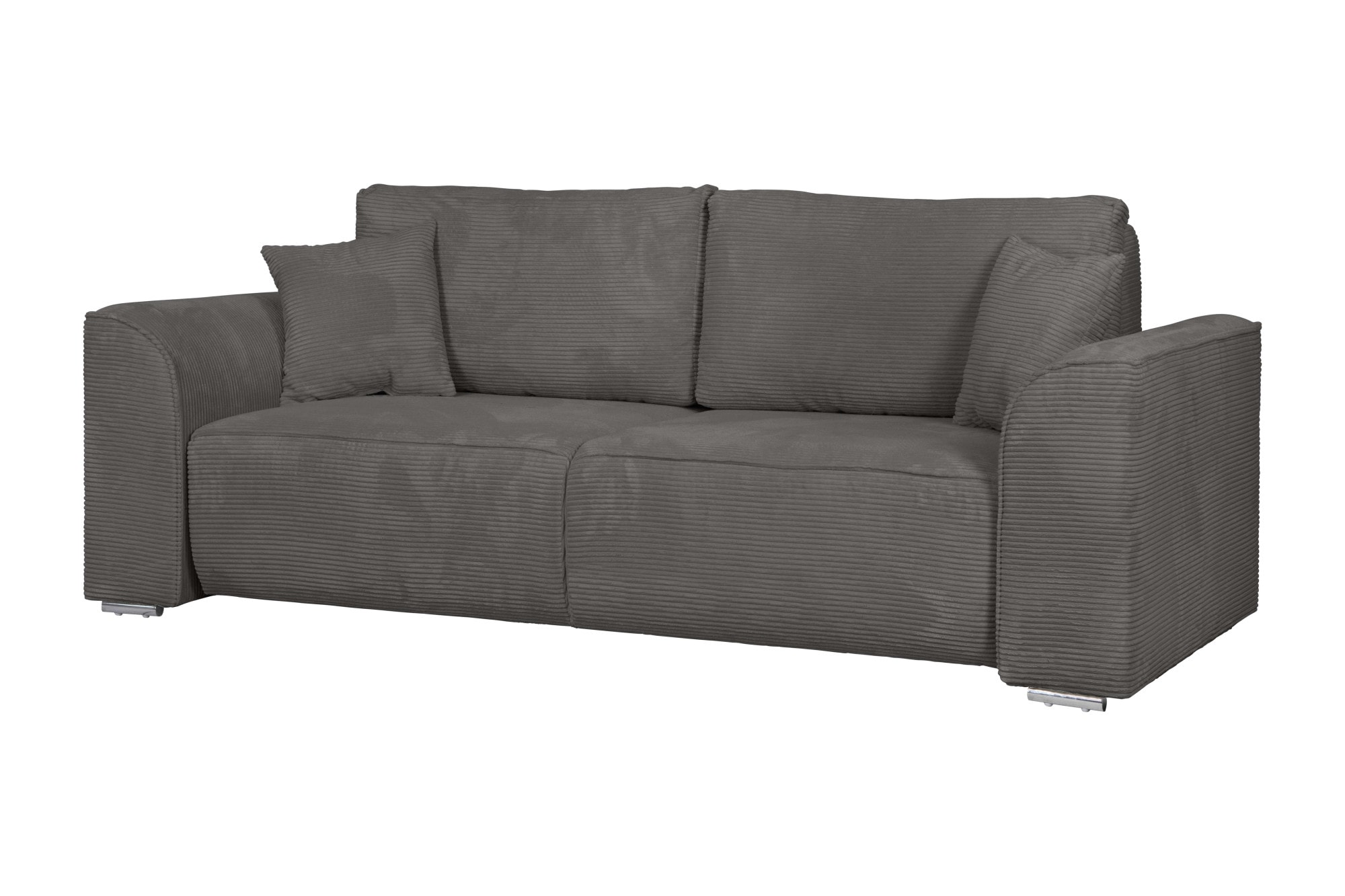 INOSIGN 2-Sitzer »BEATRICE, erhältlich in trendigen Stoffoptionen, B/T/H: 143/73/92 cm«, In hochwertiger Verarbeitung, incl. 2 großen Zierkissen in Korpusfarbe