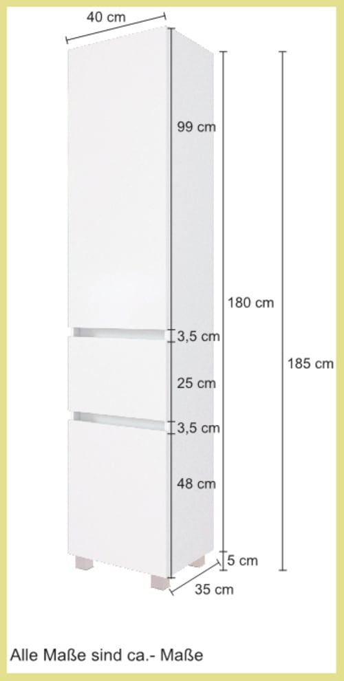 welltime Badezimmer-Set »Kaunas«, (Set, 5 St.), bestehend aus Waschtisch-Set mit Seitenschrank, Breite 160 cm