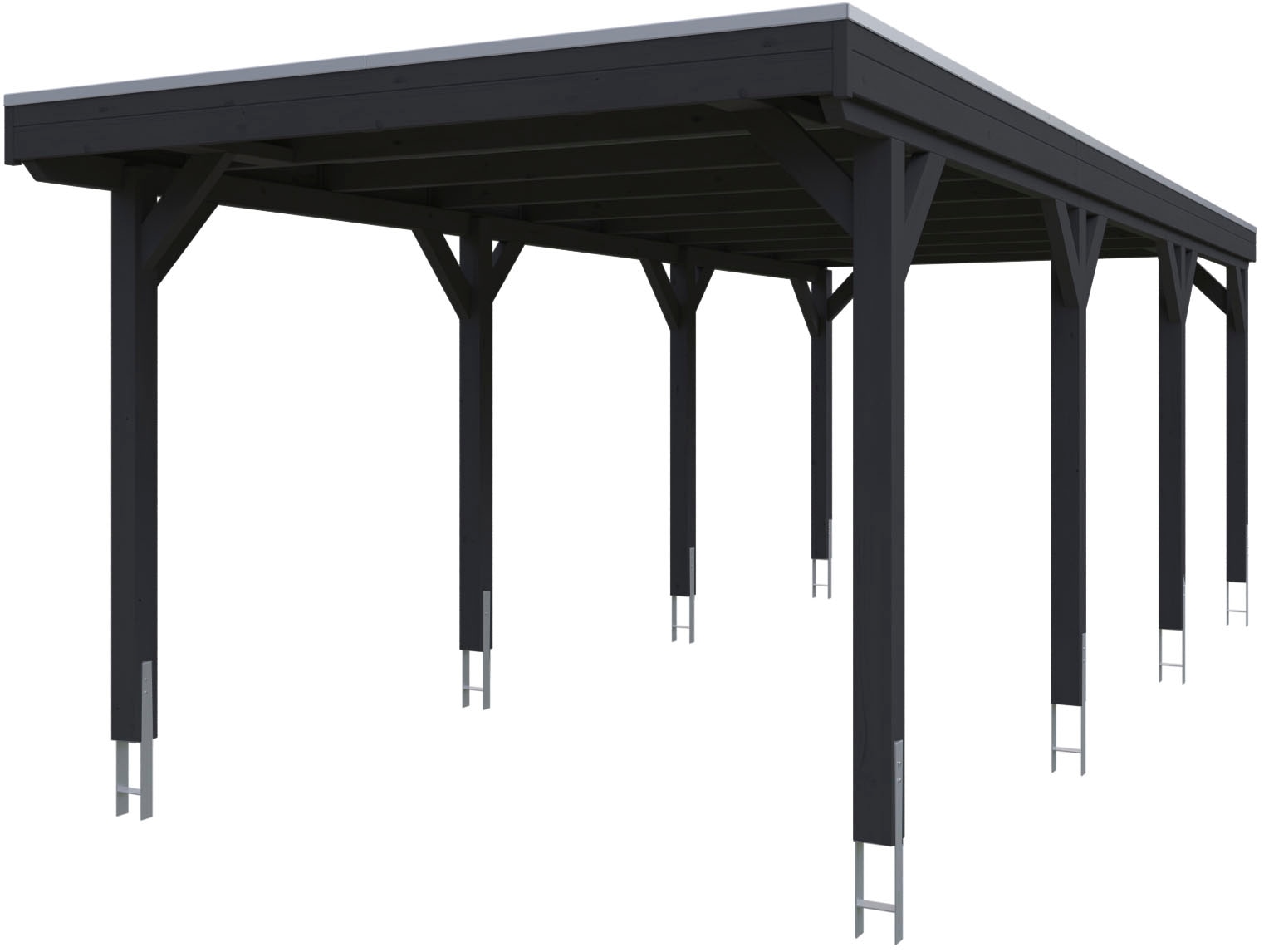 Skanholz Einzelcarport "Grunewald" Massivholz 289 cm Anthrazit
