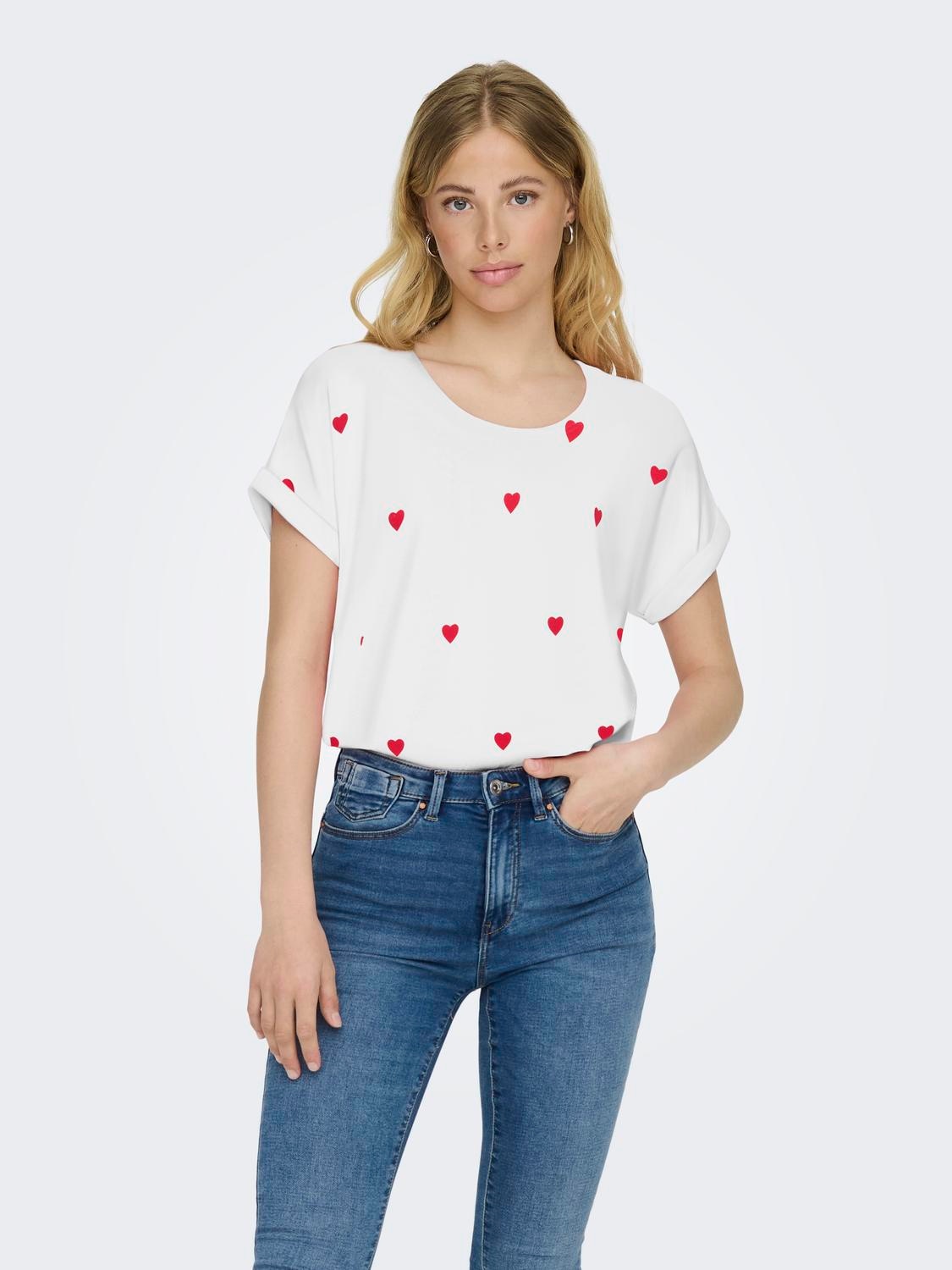 ONLY Kurzarmshirt »ONLMOSTER S/S AOP TOP CS JRS« Viskosemischung, regular fit, Rundhals