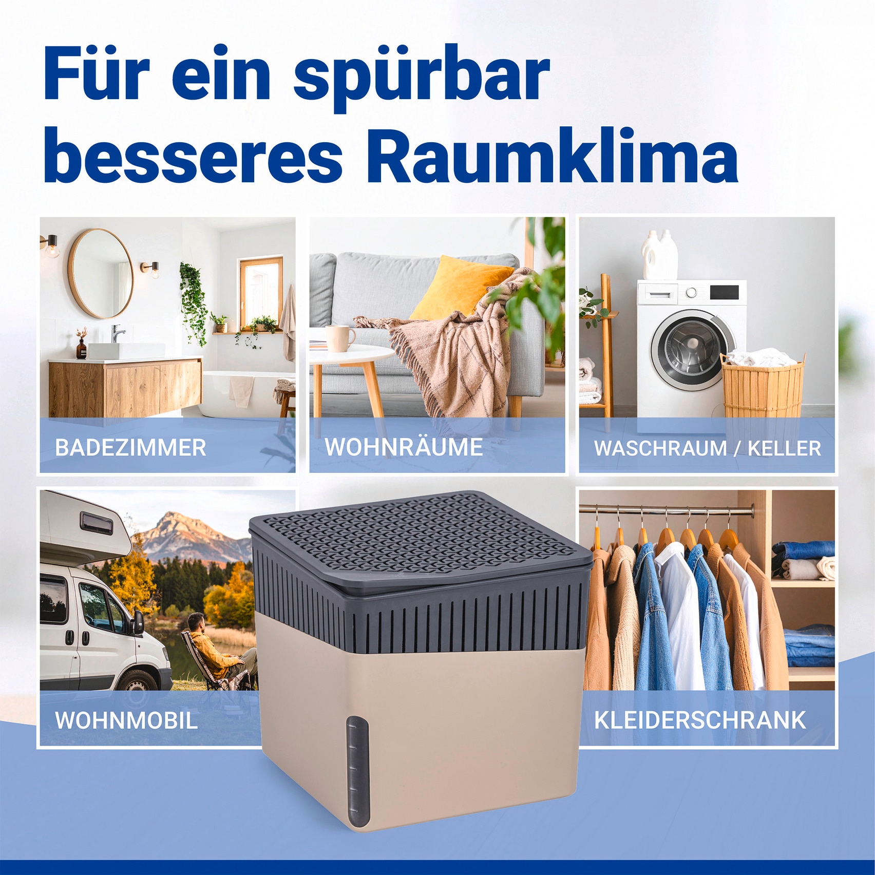 WENKO Luftentfeuchter »Cube« für 40 m³ Räume 2 x 500 g