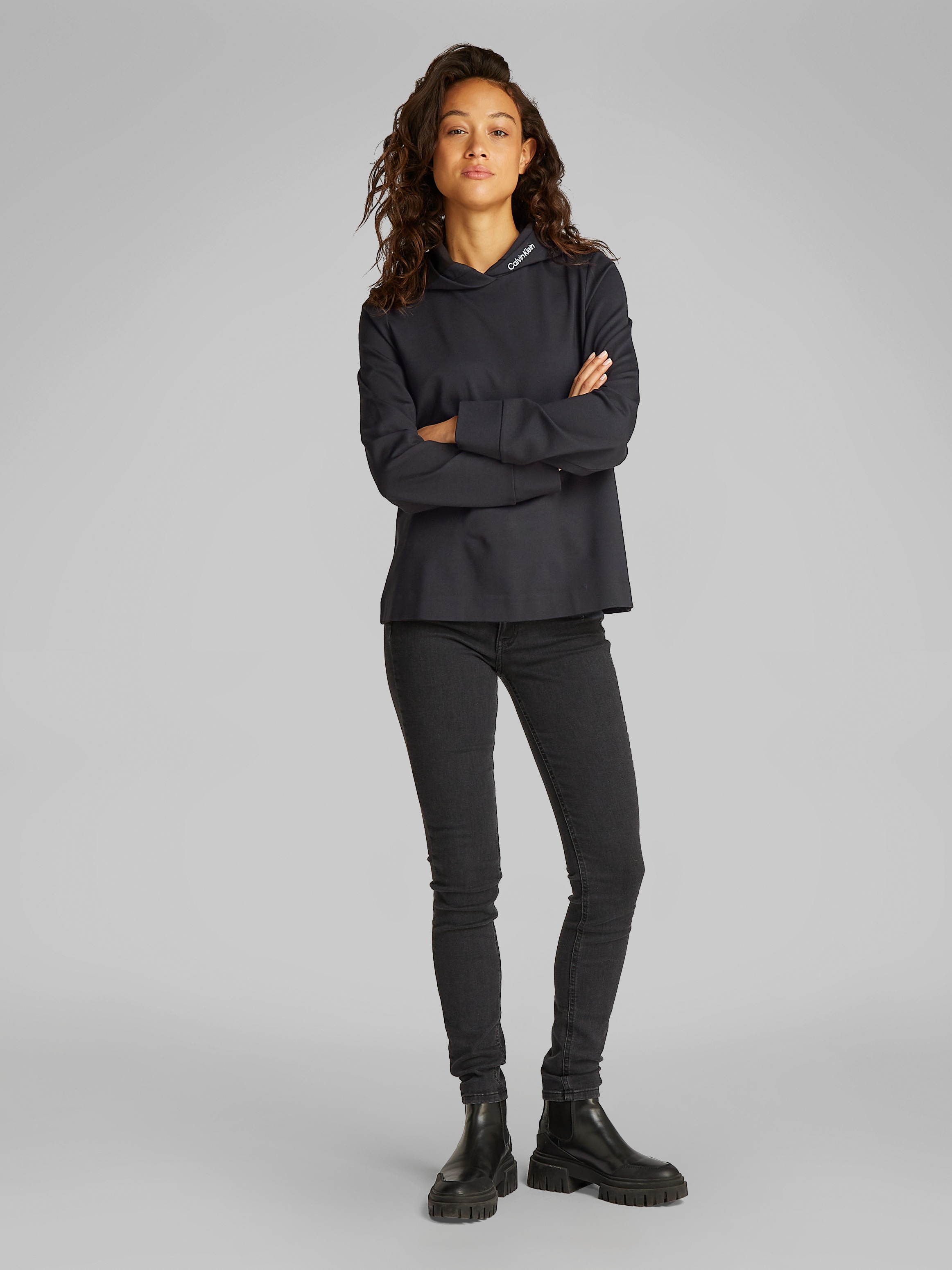 Calvin Klein Jeans Hoodie »LOGO ELASTIC MILANO HOODIE«, mit Logodruck, breite Kapuze