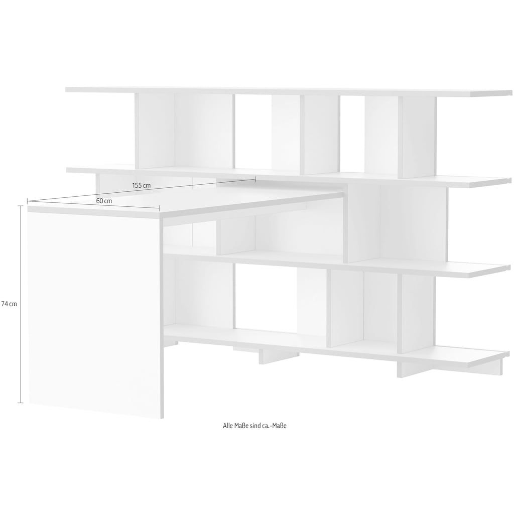 Tojo Schreibtisch »anstell«, passend für das Regal »stell«, Breite 155 cm