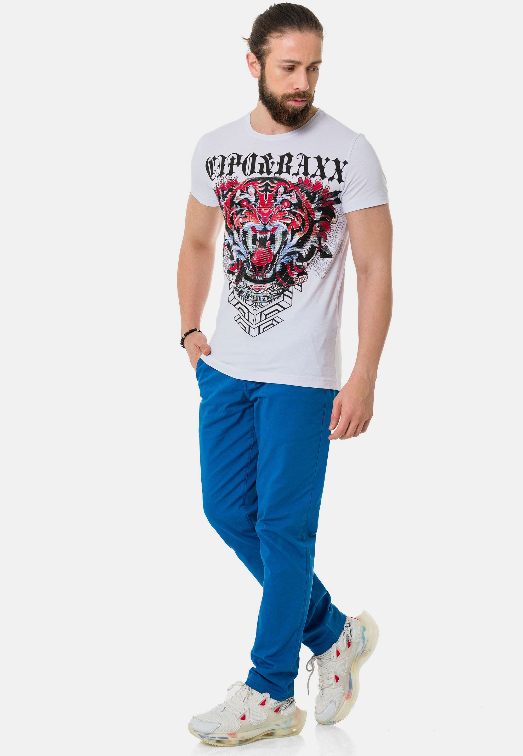 Cipo & Baxx T-Shirt »T-Shirt«, mit Löwen-Grafikdruck