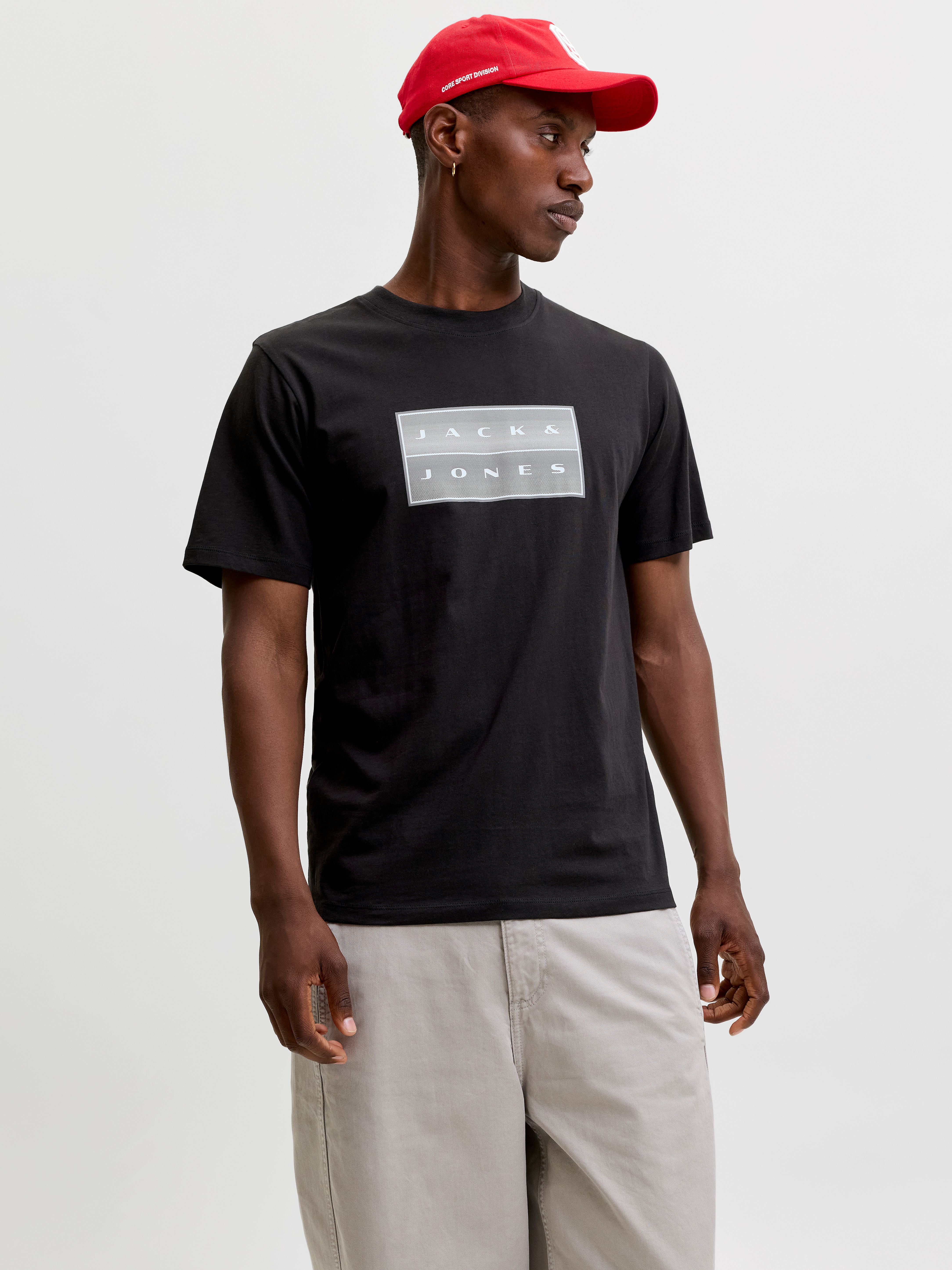 Jack & Jones Rundhalsshirt "JCOFUSION BOX PRINT TEE SS CN SN" Baumwolle, regular fit