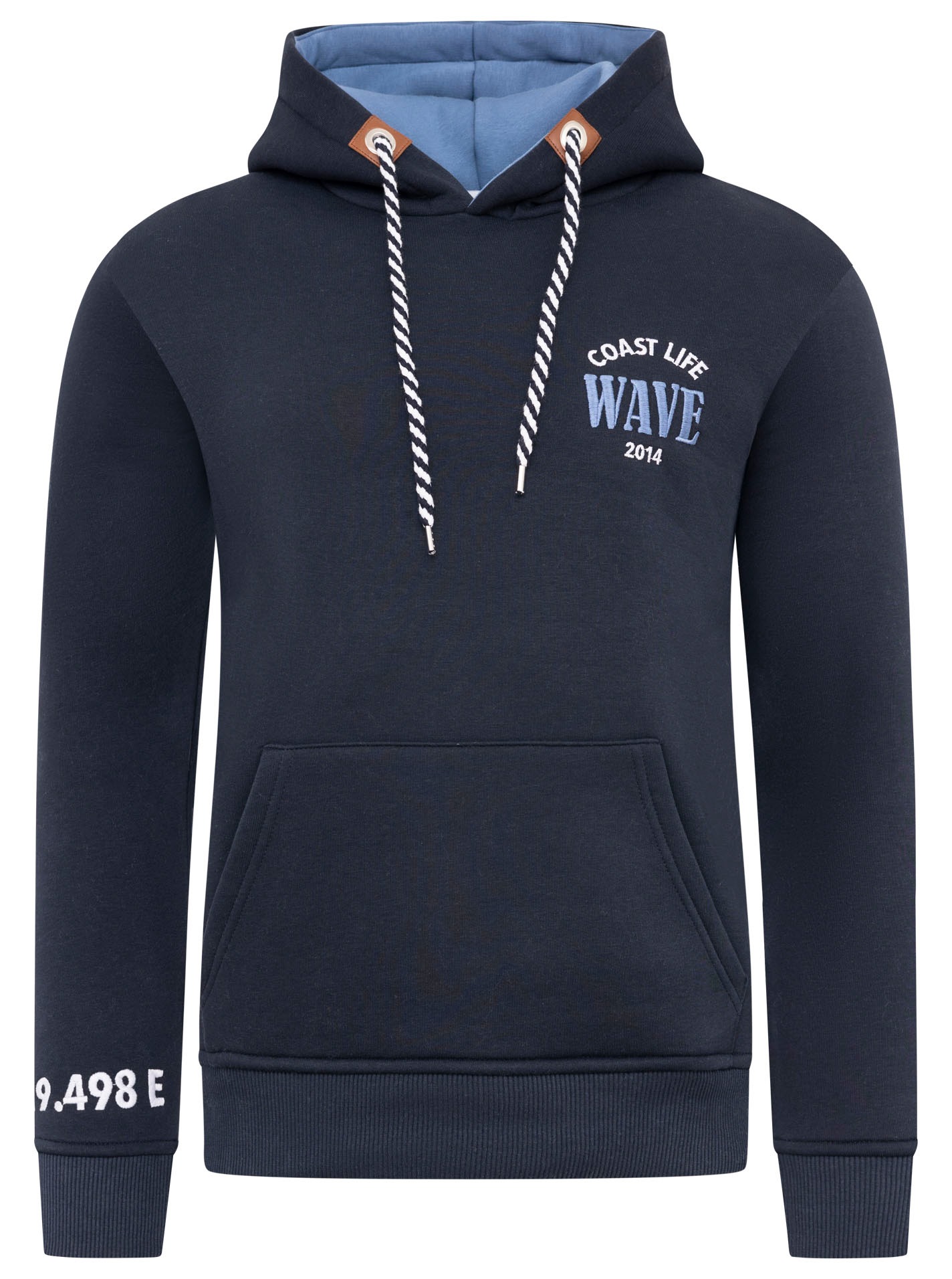 Zwillingsherz Hoodie ""Coast Life Wave"", Kapuze, Kordelzug, Fronttasche, S günstig online kaufen