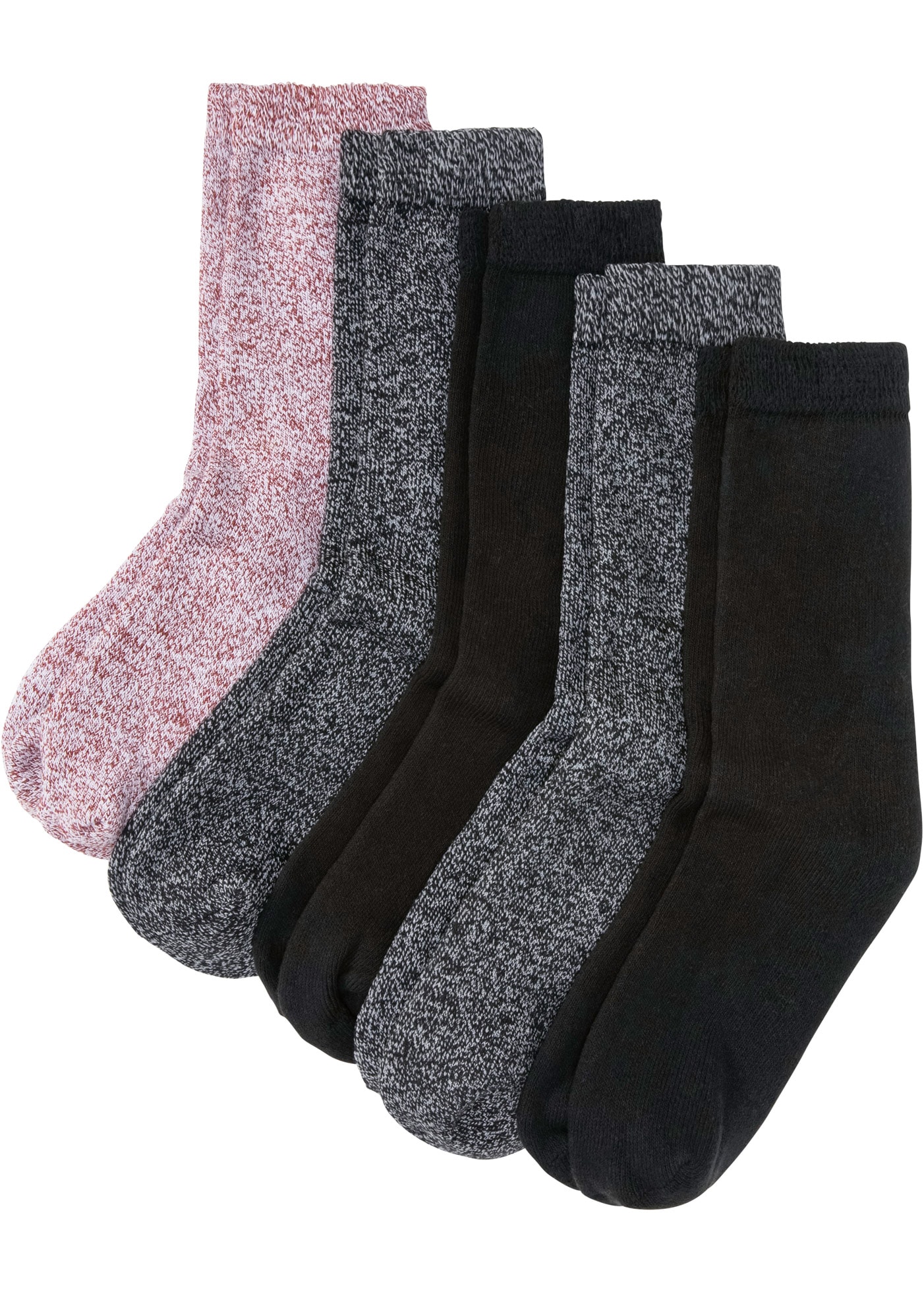 bonprix "Thermo Frottee Socken mit Bio-Baumwolle (5er Pack)" Packung, 4 Paar tlg. für kalte Tage, mit Thermo Frottee, bequeme Passform