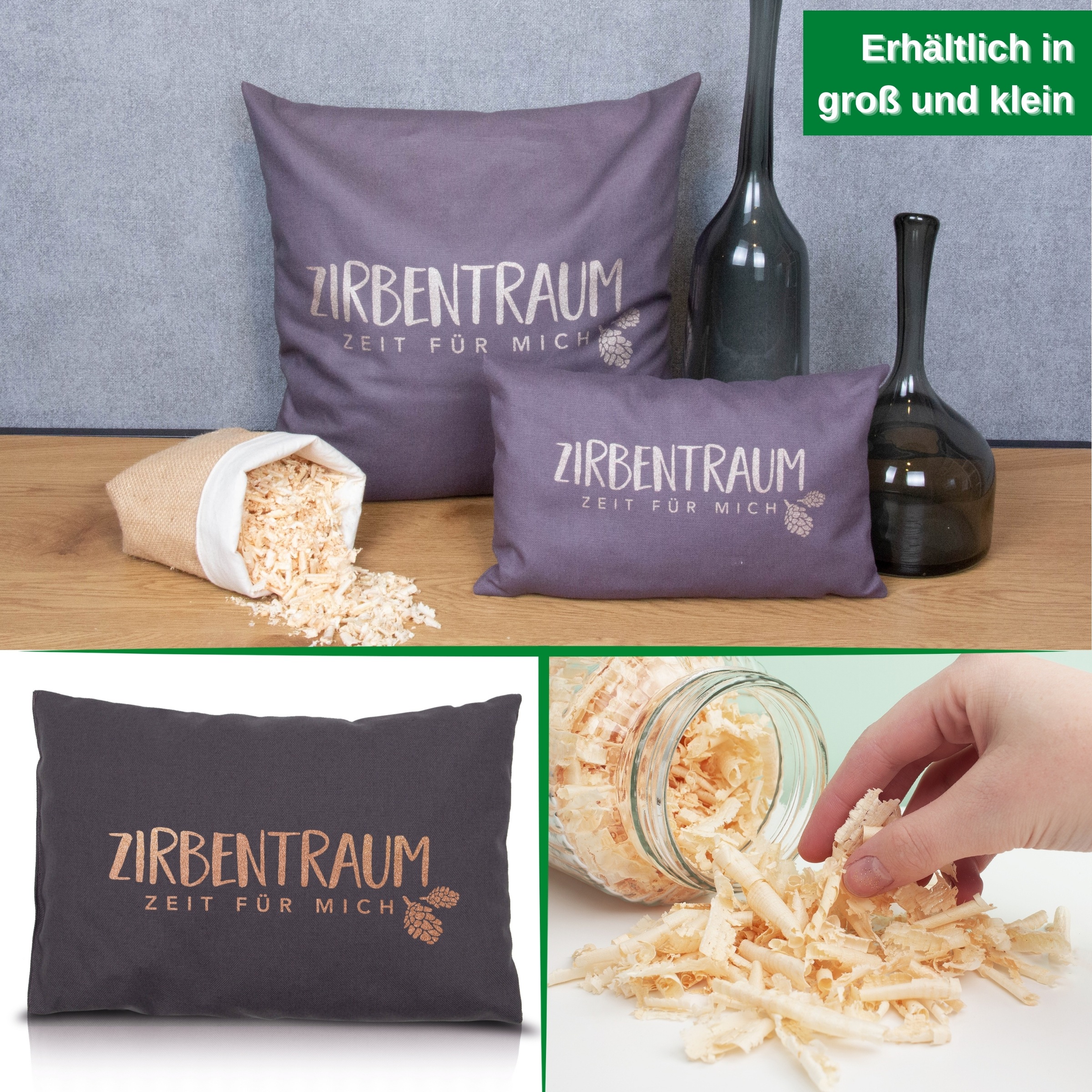 herbalind "Zirbentraum in Anthrazit/Roségold 30x20 mit Reißverschluss - Gef günstig online kaufen