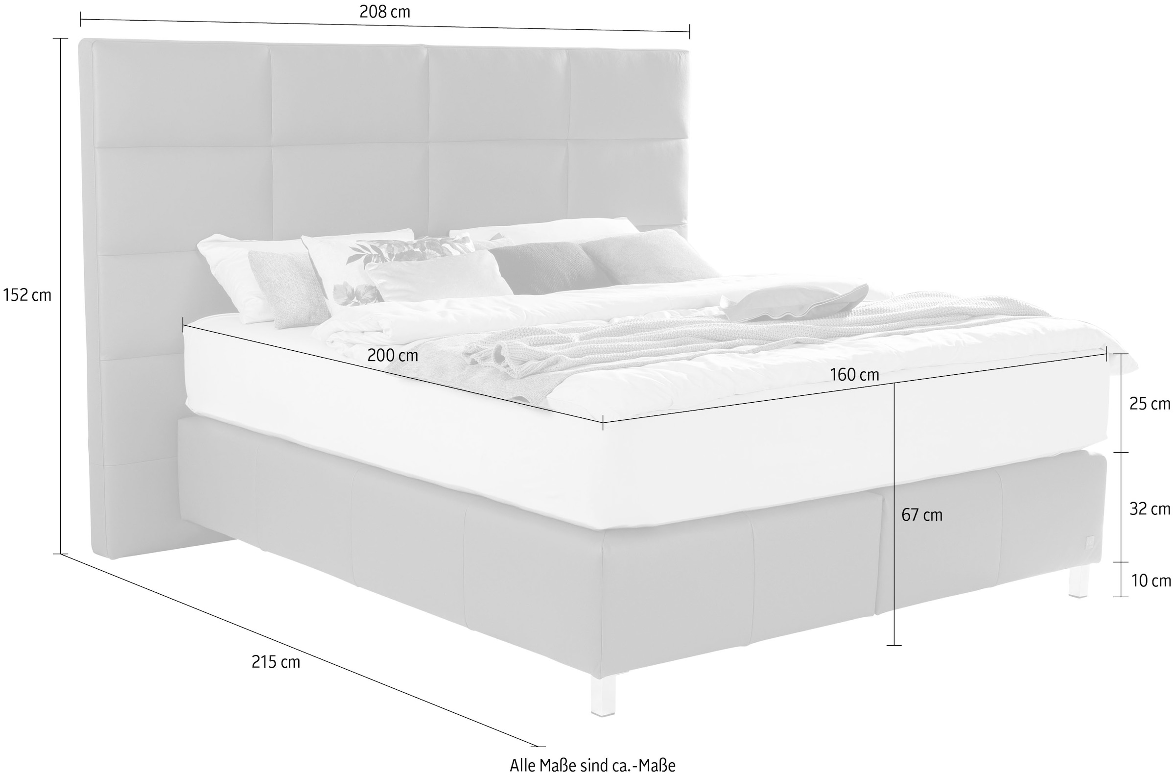 ADA premium Boxspringbett »Paige«, hohes Kopfteil, in unterschiedlichen Ausführungen erhältlich