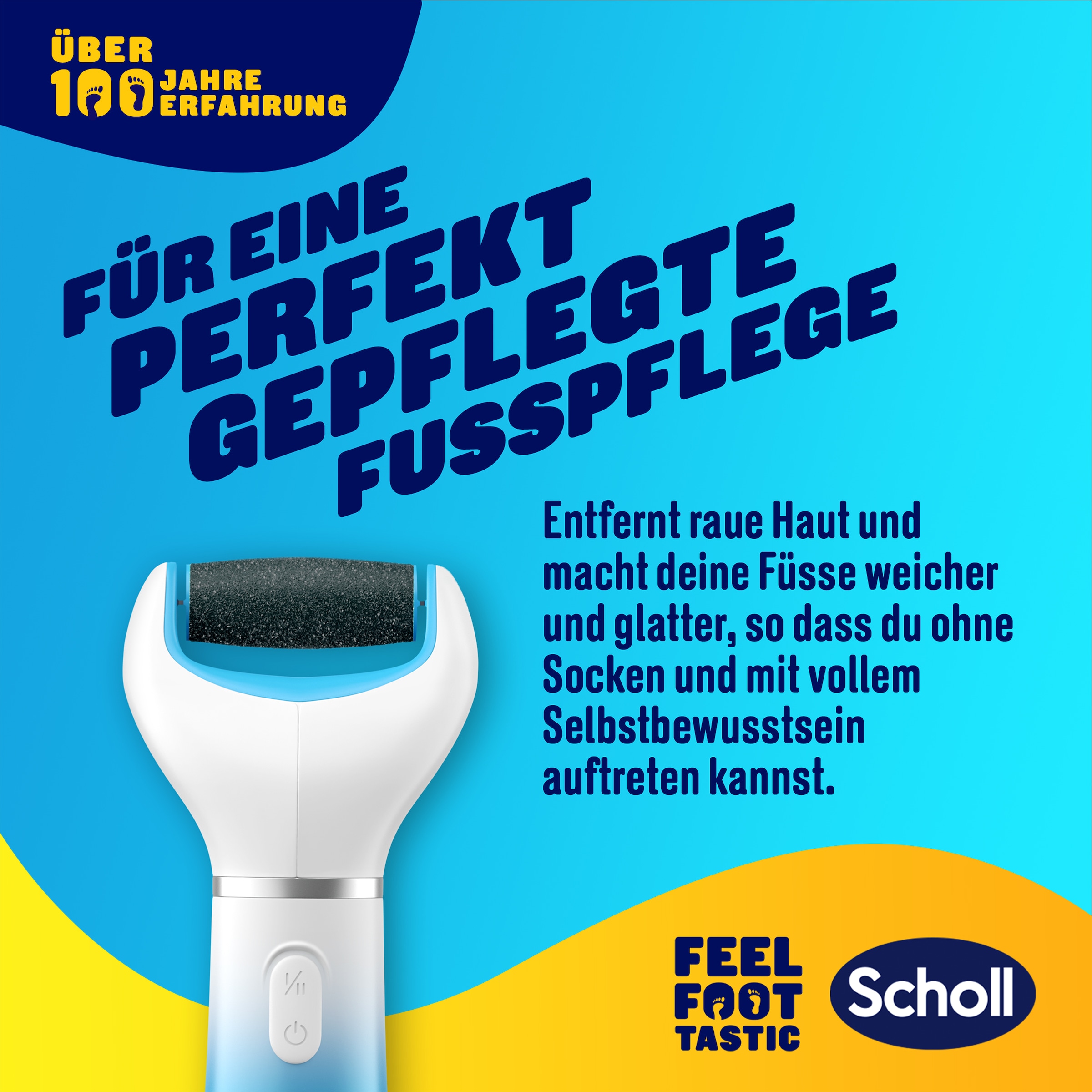 Scholl Elektrischer Hornhautentferner »Expert Care, Hornhaut Entfernung für seidig weiche Füße«, (Packung), mit Meeresmineralien Rolle für präzise Ergebnisse