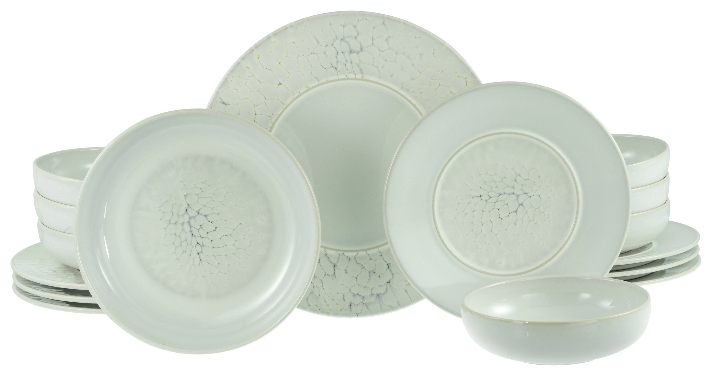 CREATABLE Teller-Set "Unico, Tellerset 16-tlg.", 16toscania, Geschirr-Sets, Eleganter Flair, Breite Fahne, Edel