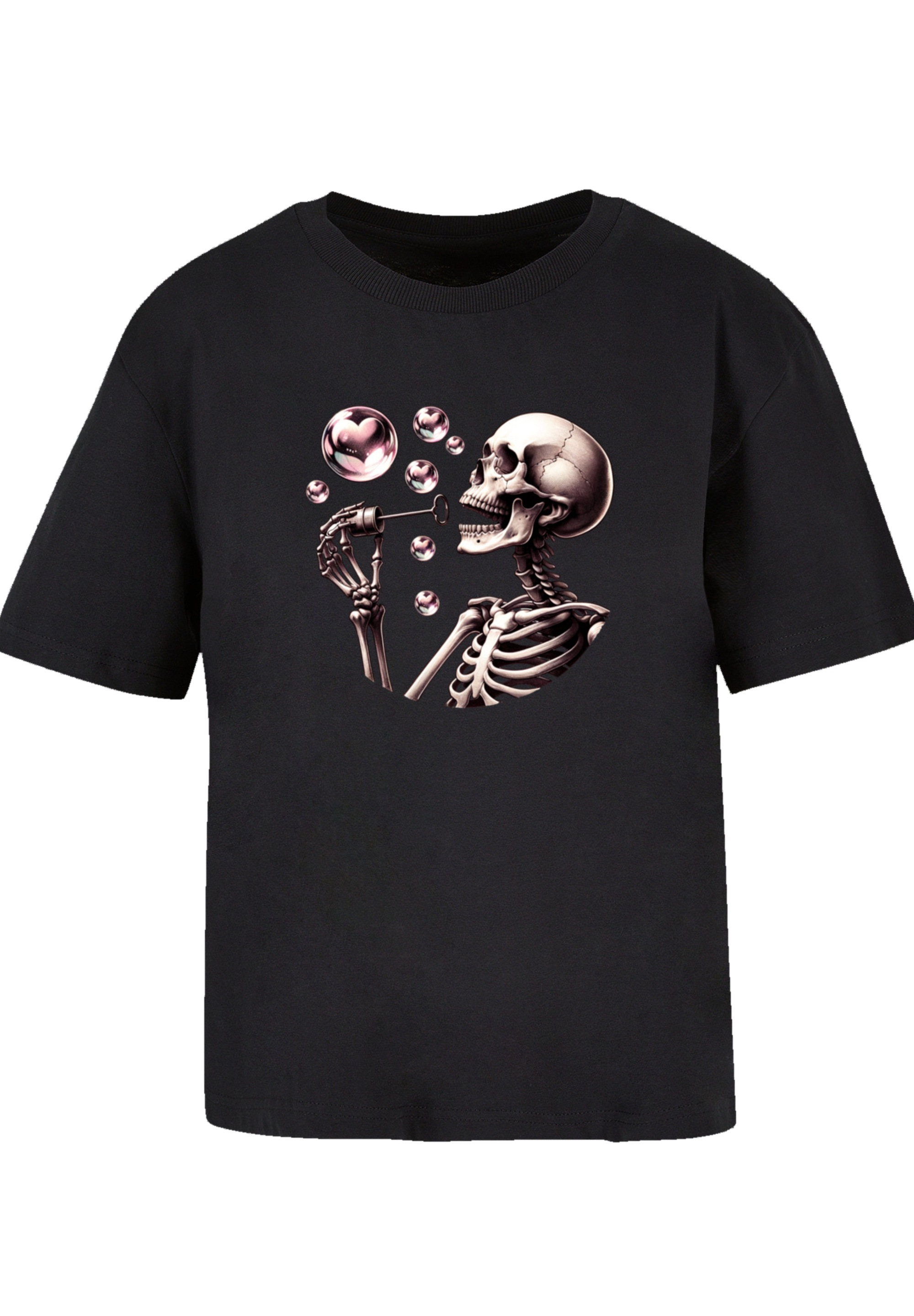 F4NT4STIC T-Shirt »Niedliches Goth Skelett Herz Seifenblasen«, Premium Qualität