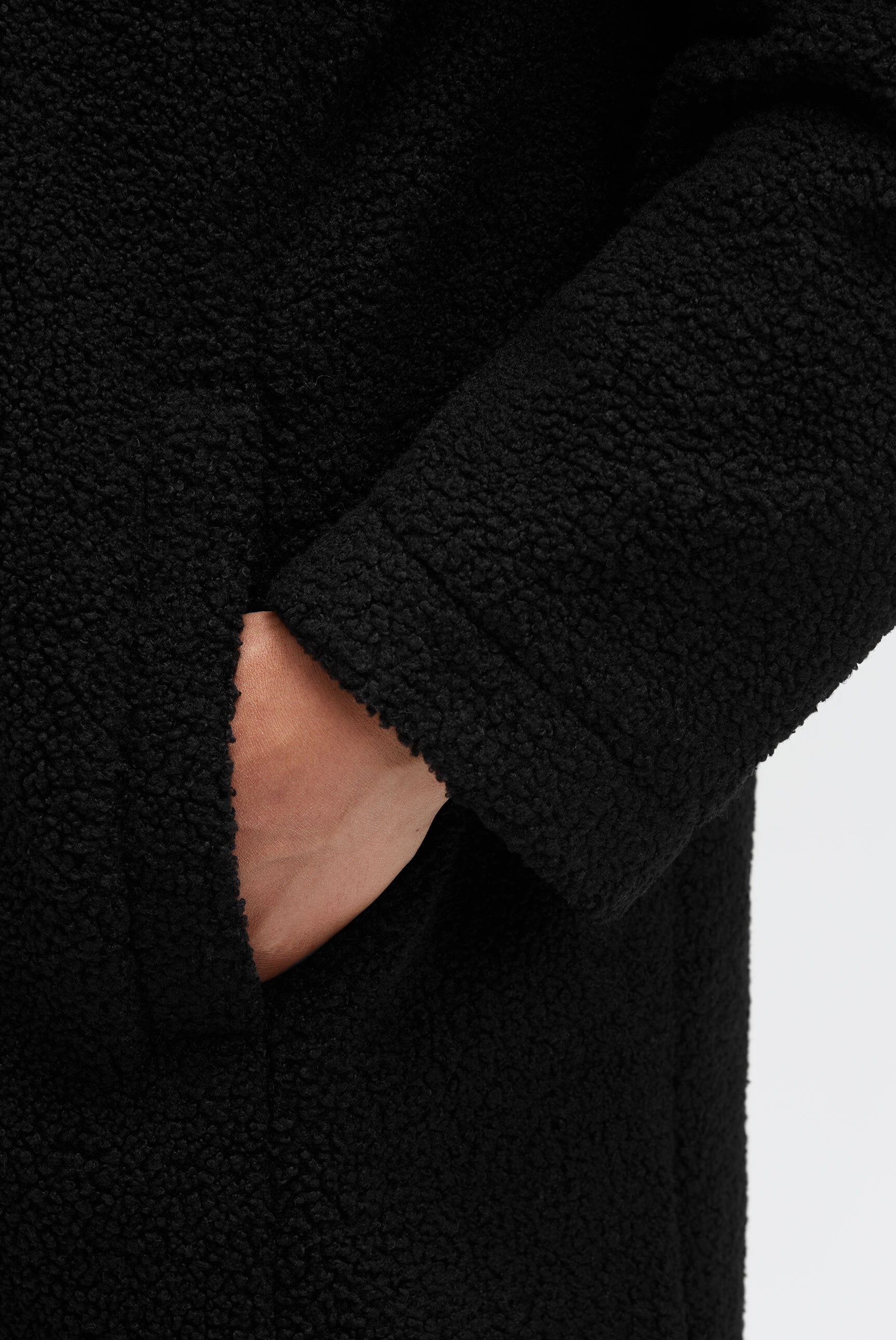 SOCCX Kurzmantel in Bouclé-Strick-Optik