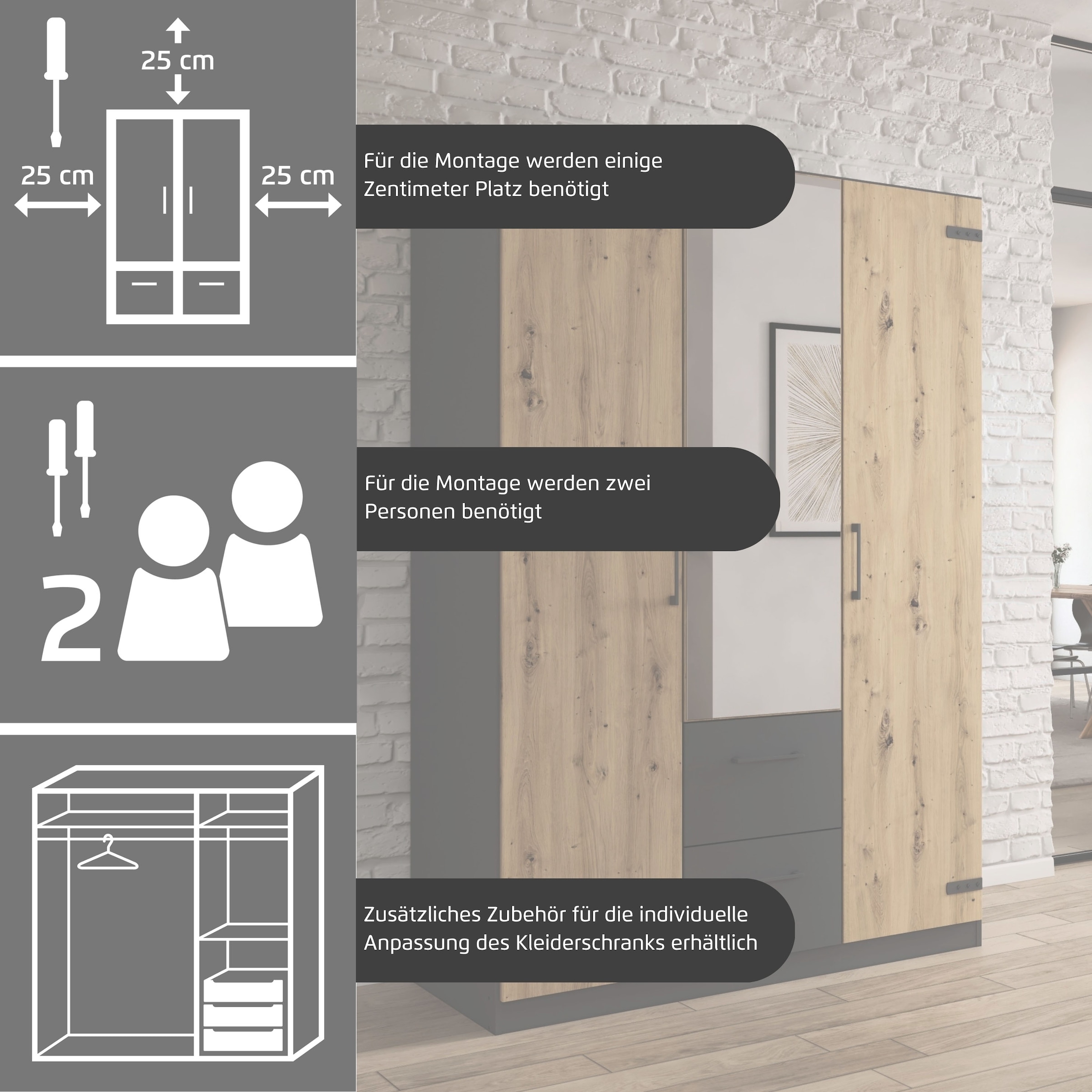 rauch Eckkleiderschrank »Holmes« im Industrial Style