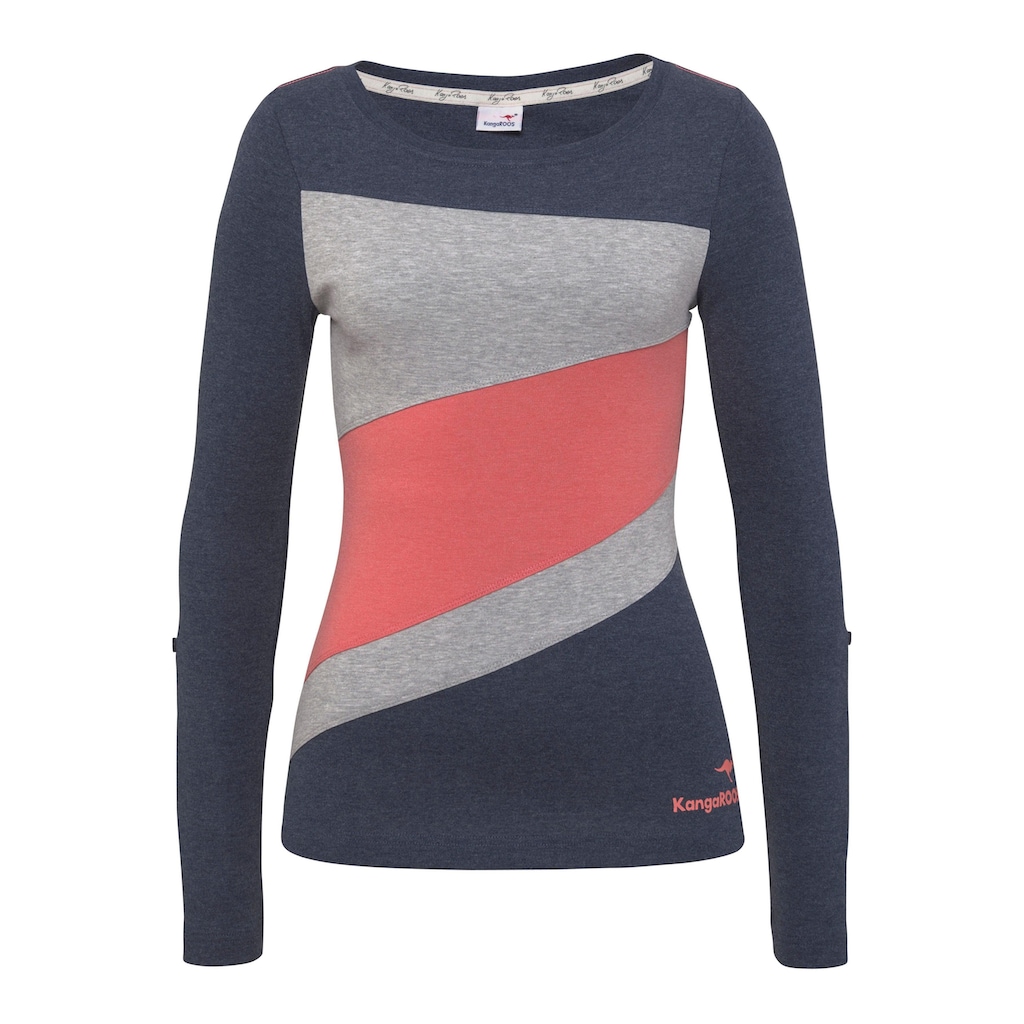 KangaROOS Longsleeve, mit Color Blocking Details vorne