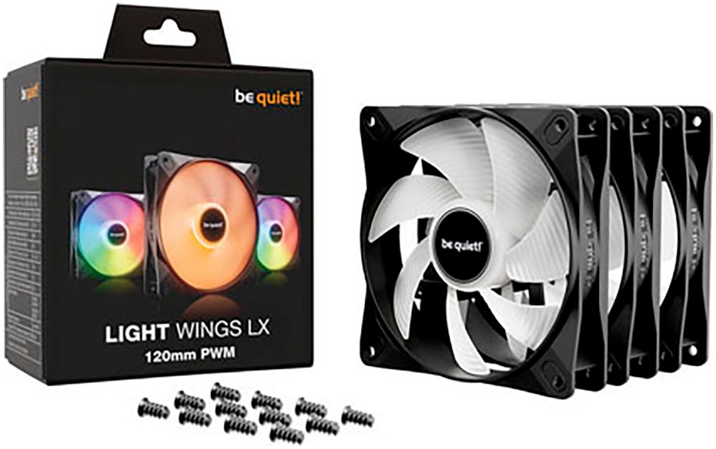 be quiet! Gehäuselüfter »LIGHT WINGS LX 120mm PWM 3-Pack Black«, (Packung, 3 St.)