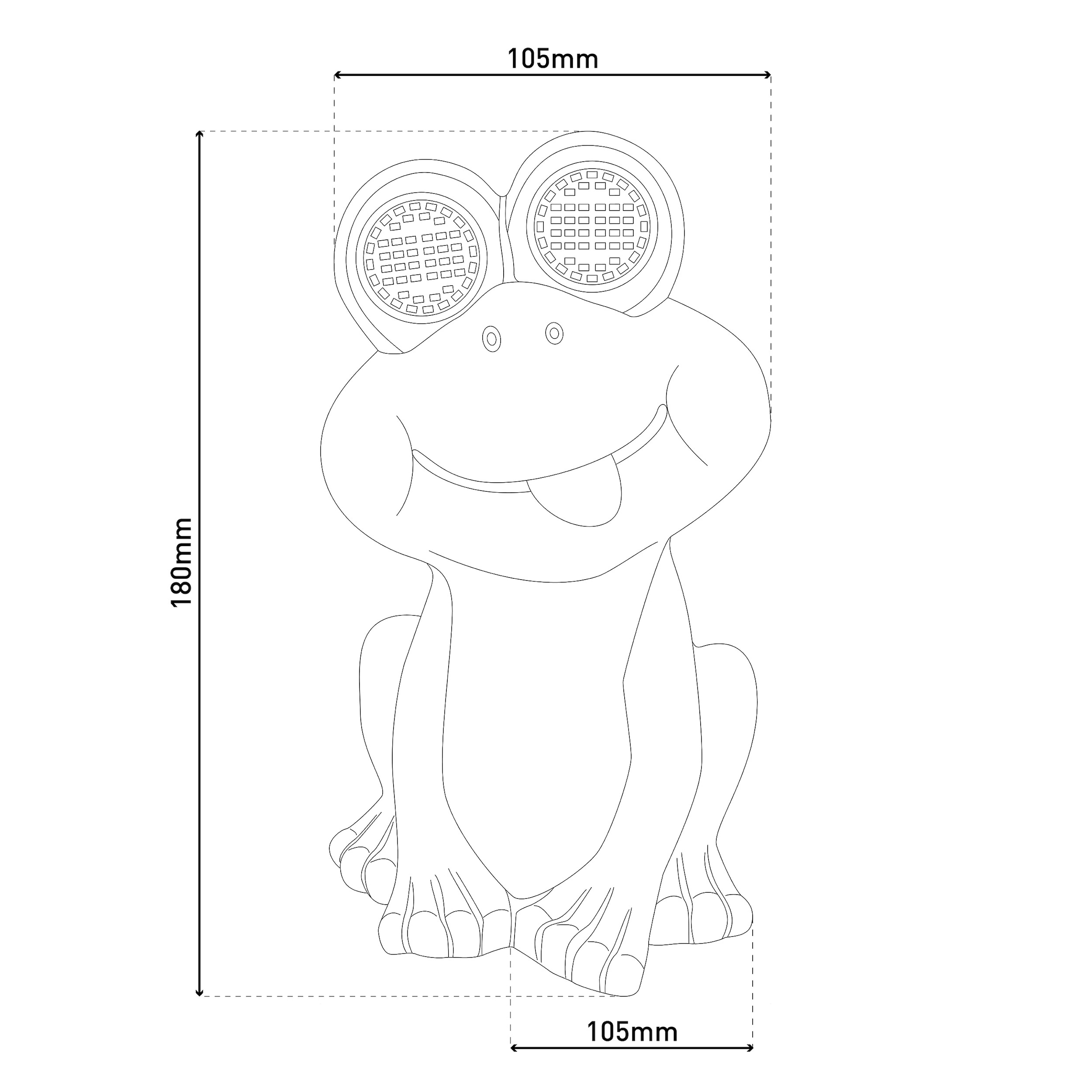 näve LED Solarleuchte »Froggel« LED-Modul 1 Stk. Warmweiß Froschfigur, animierte LED Augen mit Bewegungseffekt, H: 19cm, grün