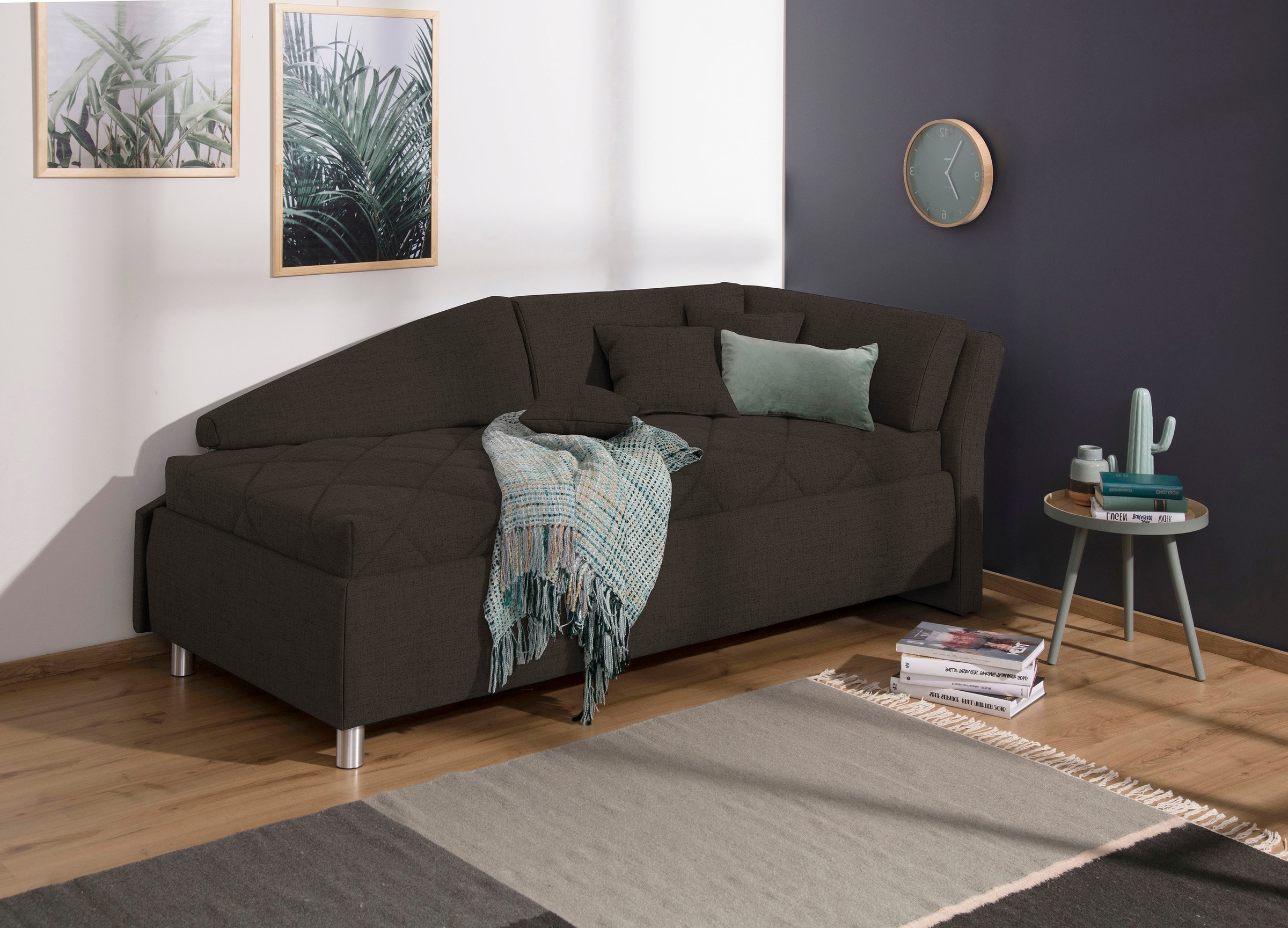 alina Schlafsofa »Lindsay«, Bettkasten, Zierkissen-Set aus: 2 Stk. 40x40cm, 1 Stk. 30x30cm