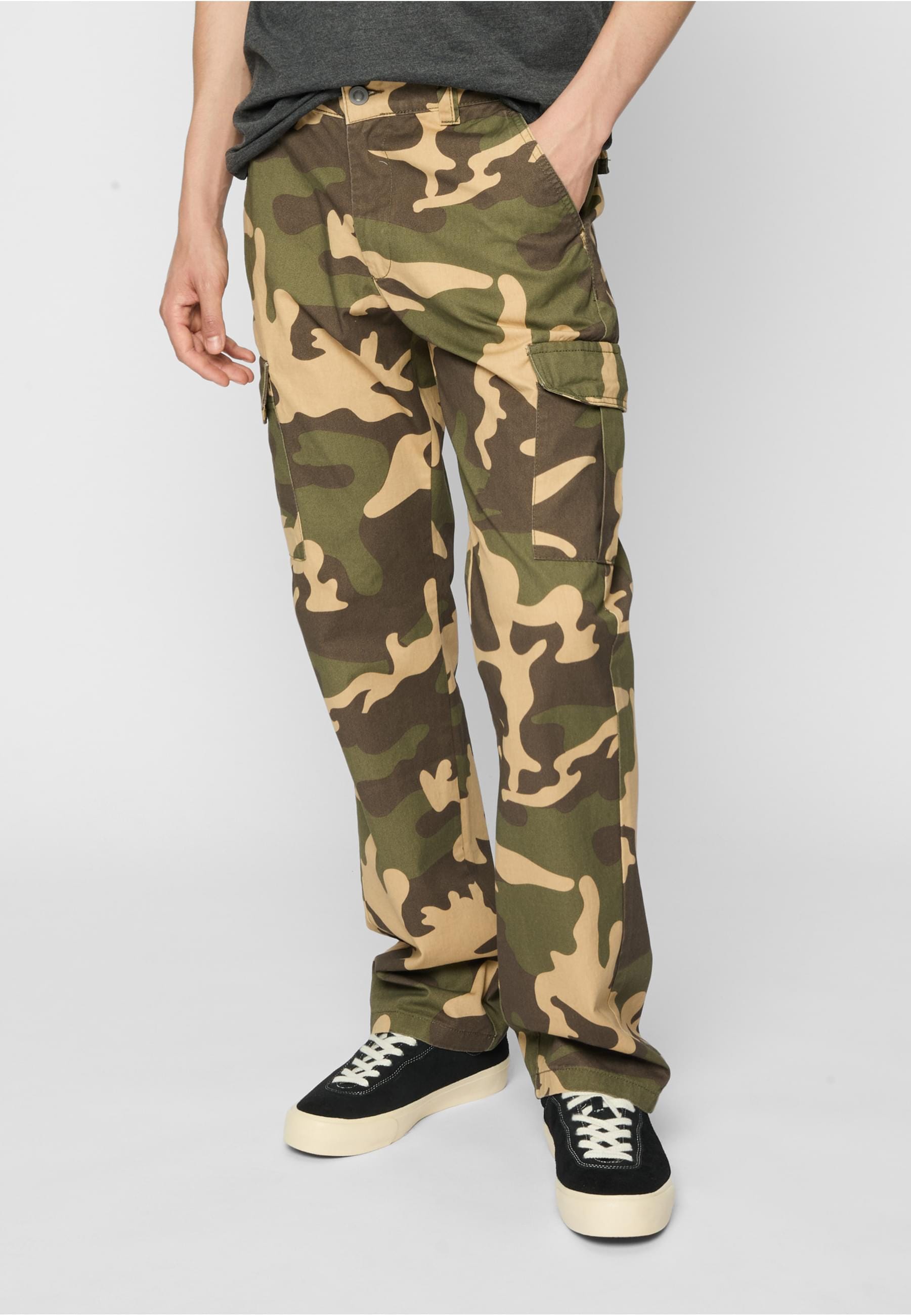 URBAN CLASSICS Cargohose »Urban Classics Herren Straight Leg Camo Cargo Pants«, (1 tlg.)