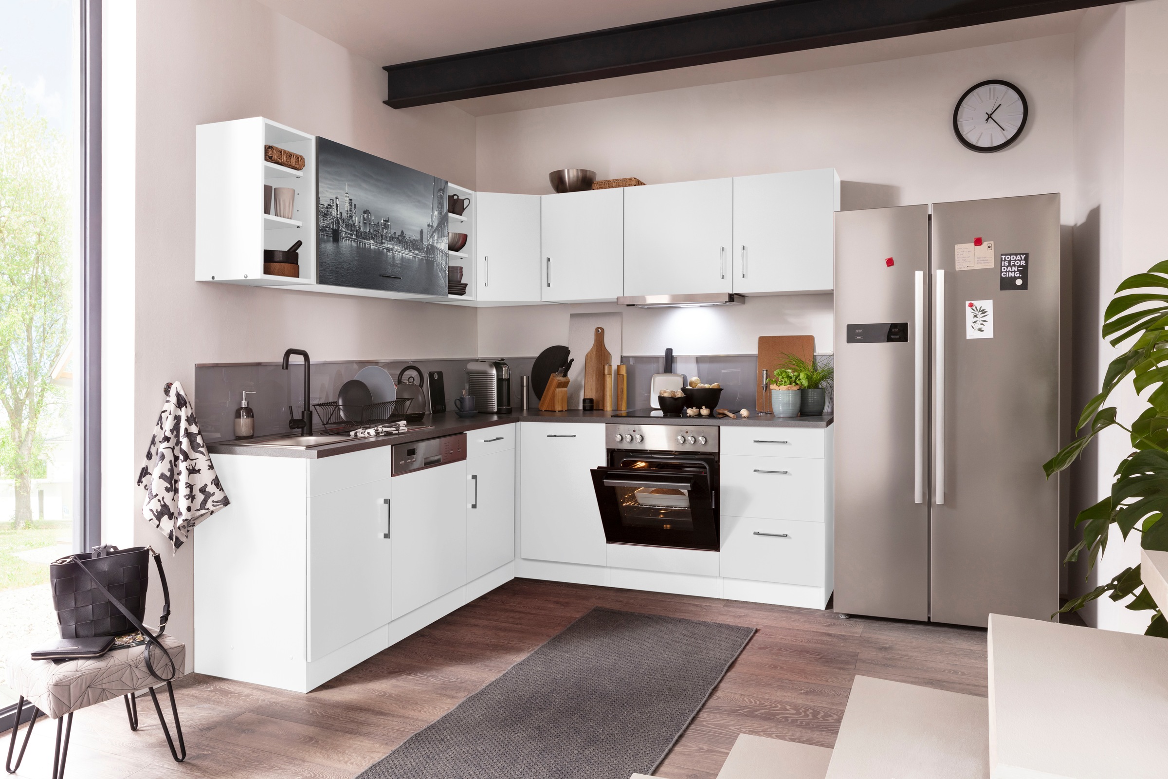 HELD MÖBEL Winkelküche "Paris", mit E-Geräten, Stellbreite 220/220 cm günstig online kaufen
