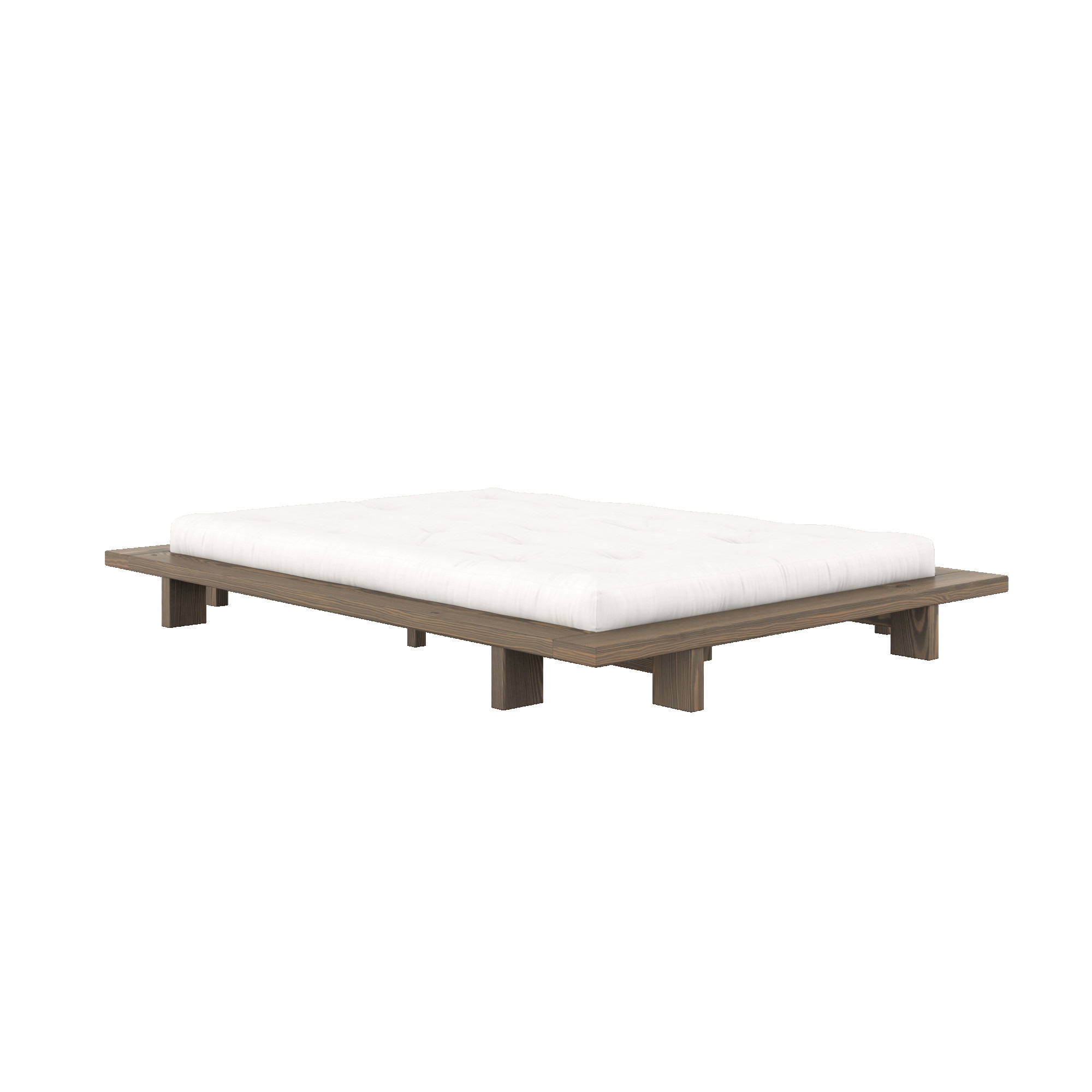 Karup Design Bettgestell »JAPAN BED, Futonbett, Bodenbett, Holzrahmen, Jugendbett, Holzbett«, Massivholzbett mit Lattenrost, Kiefer massiv, Doppelbett ohne Kopfteil