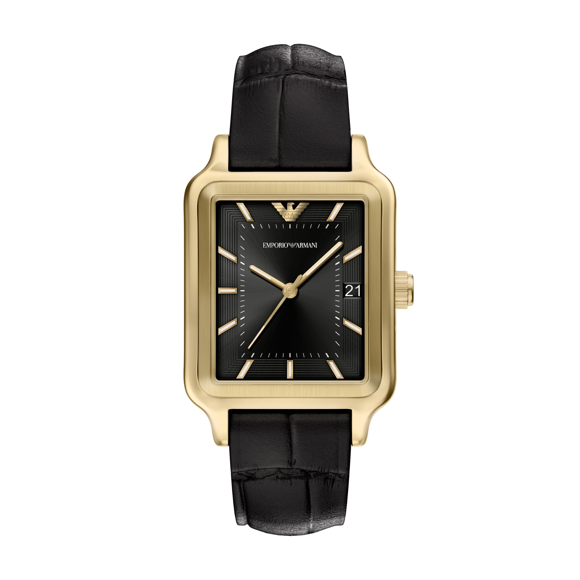 Emporio Armani Quarzuhr Armbanduhr, Damenuhr, Herrenuhr, Lederarmband, analog, Tag