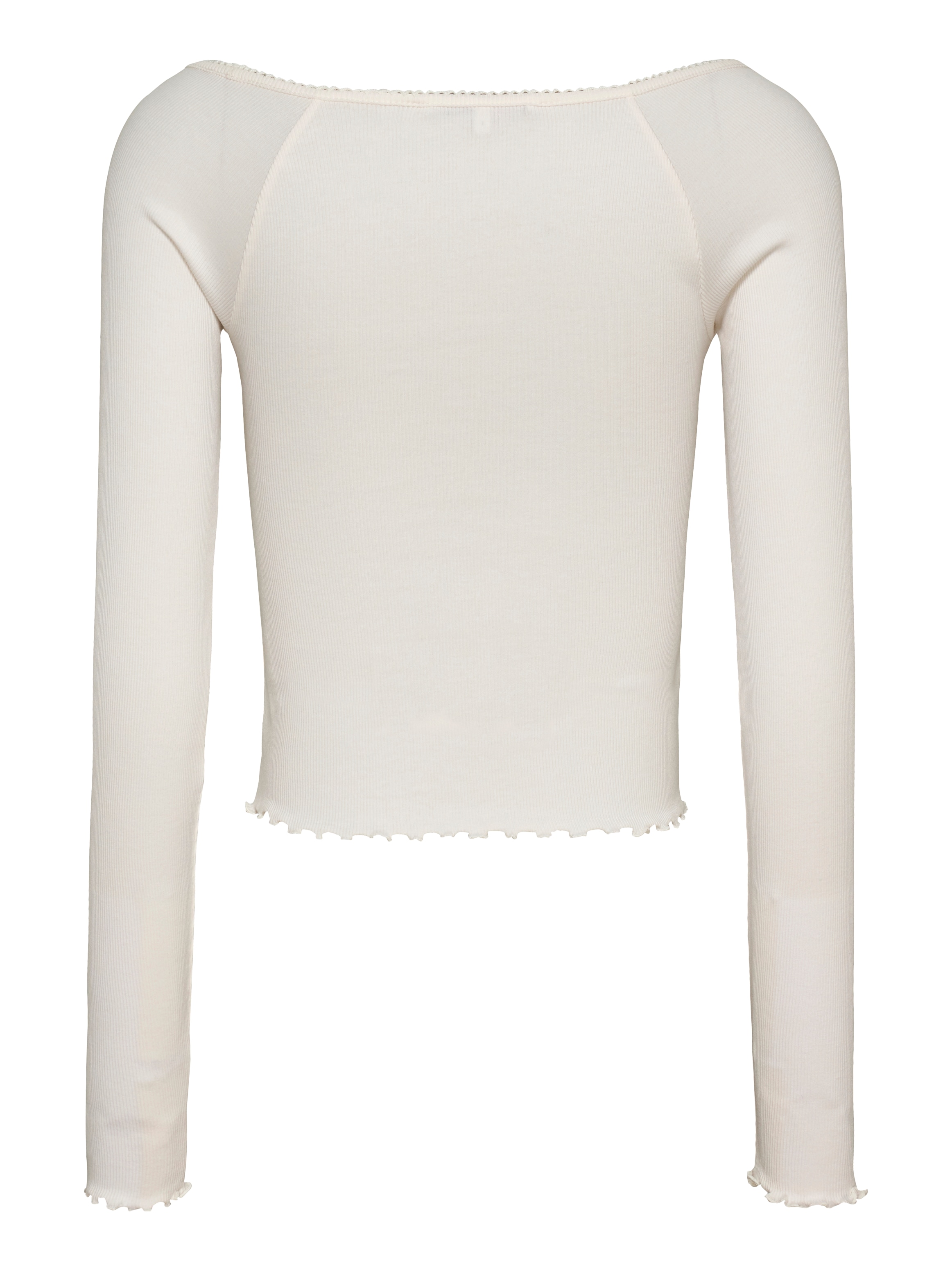 Tommy Jeans Langarmshirt »TJW SLIM VNECK GMD RIB LS«, mit Schleifendetail, Babylock-Saum