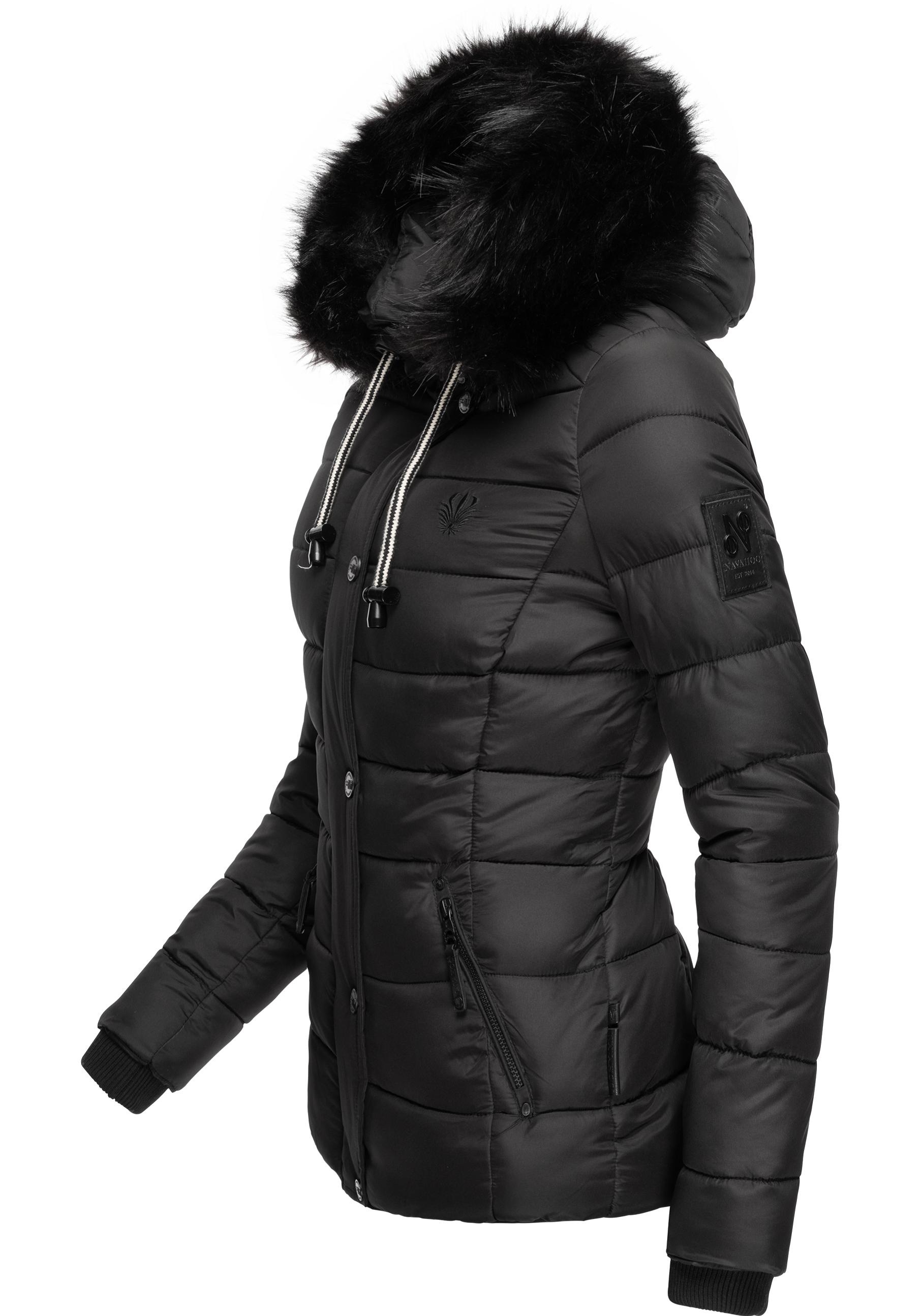 Navahoo Winterjacke »Zuckerbiene«, mit Kapuze, modische Steppjacke mit Kunstpelz Kapuze