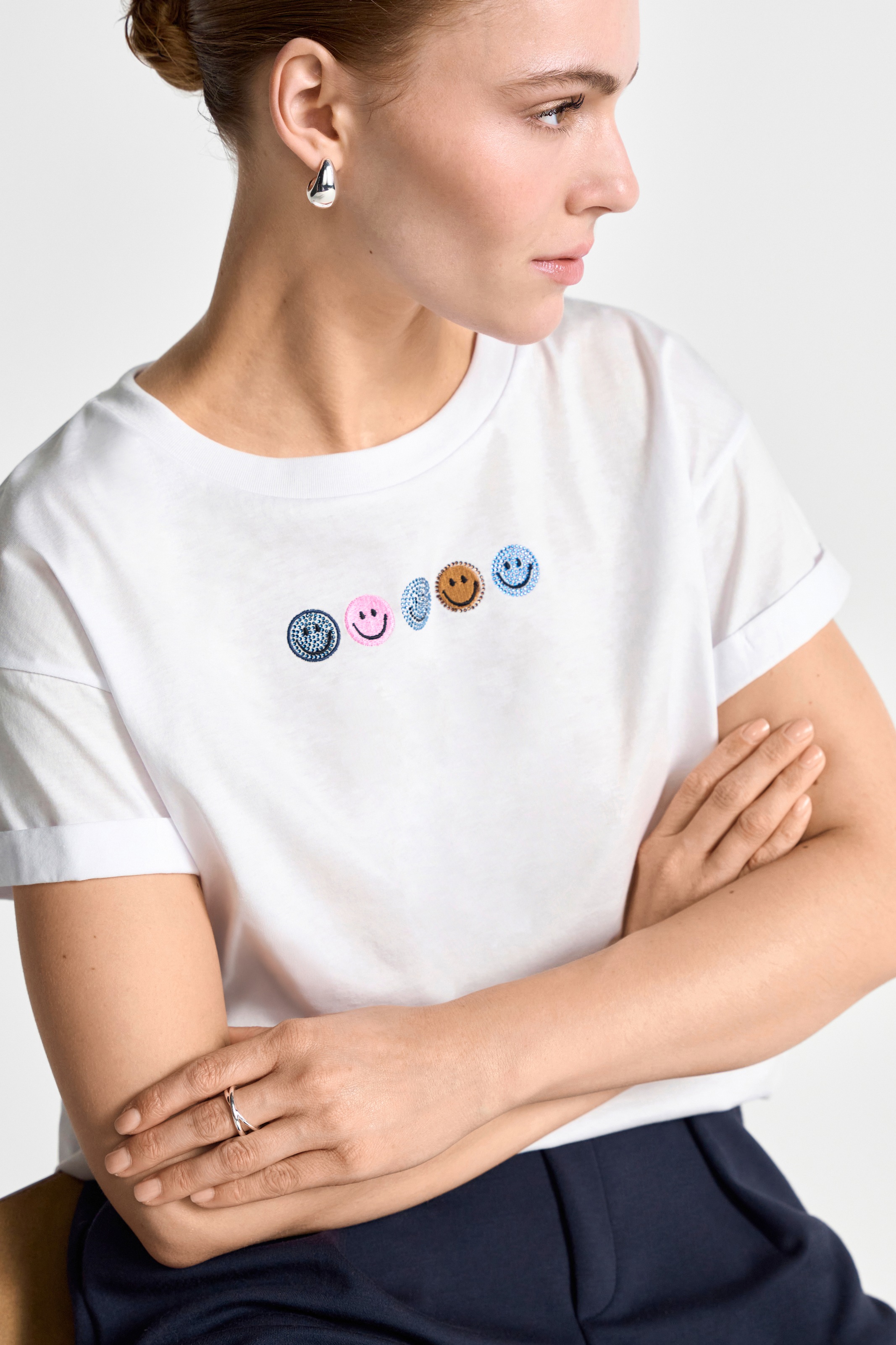 RICHROYAL T-Shirt mit Smileys Frontmotiv günstig online kaufen