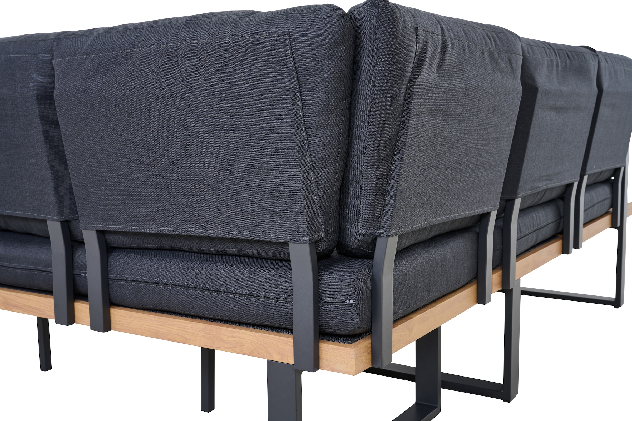 Siena Garden Gartensofa »BARI« Aluminium, teaklook, inkl. Kissen, Dining-Set 2-teilig