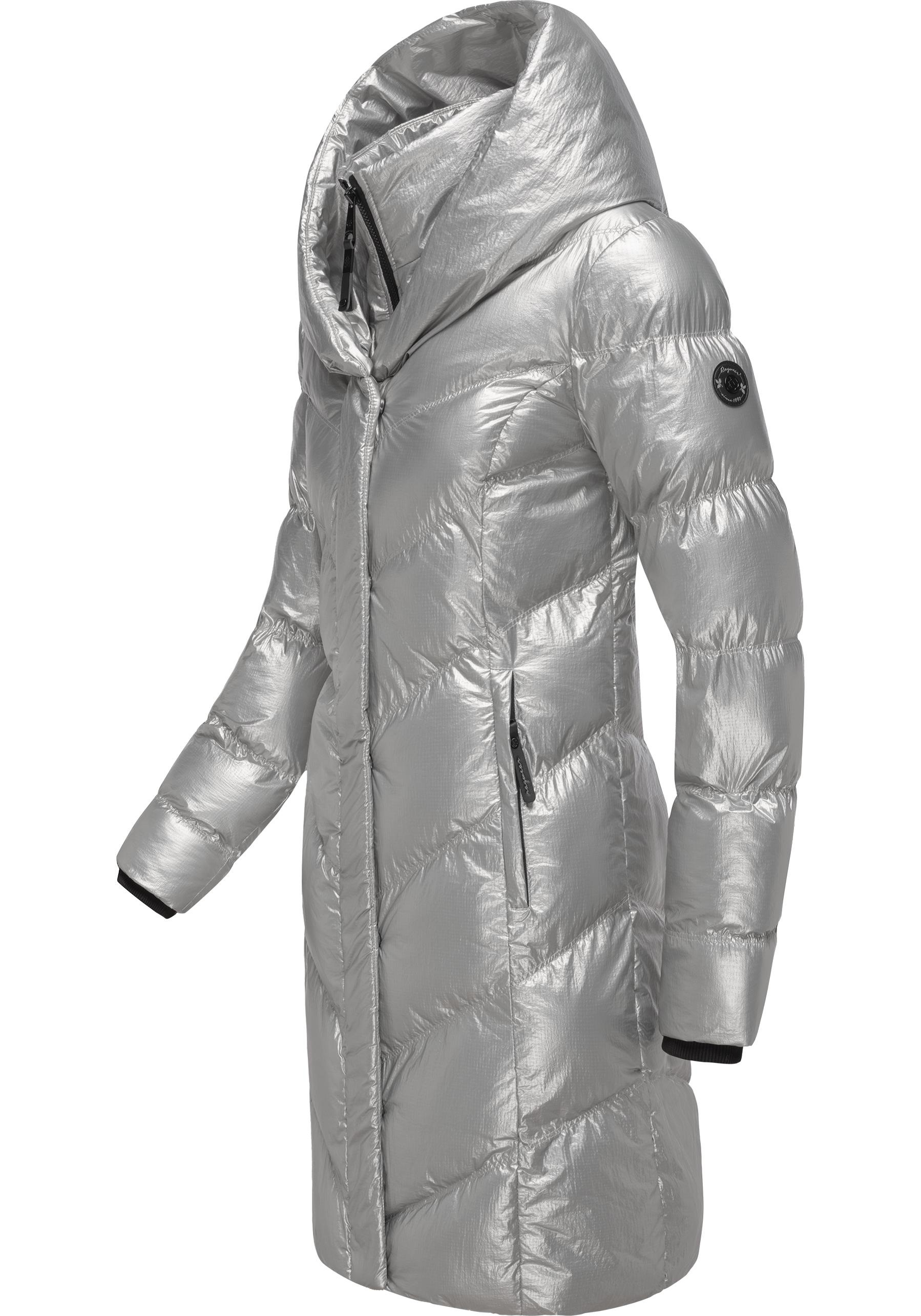 Ragwear Kurzmantel »Natalka Bling«, Damen Wintermantel in schimmernder Optik