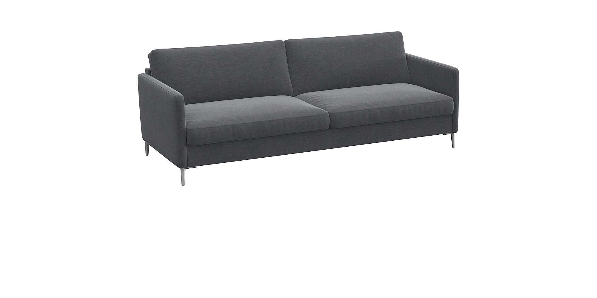 FLEXLUX 3-Sitzer »Fiore, super Sitzkomfort durch Kaltschaum im Sitz«, schmale Armlehnen, Füße Alu