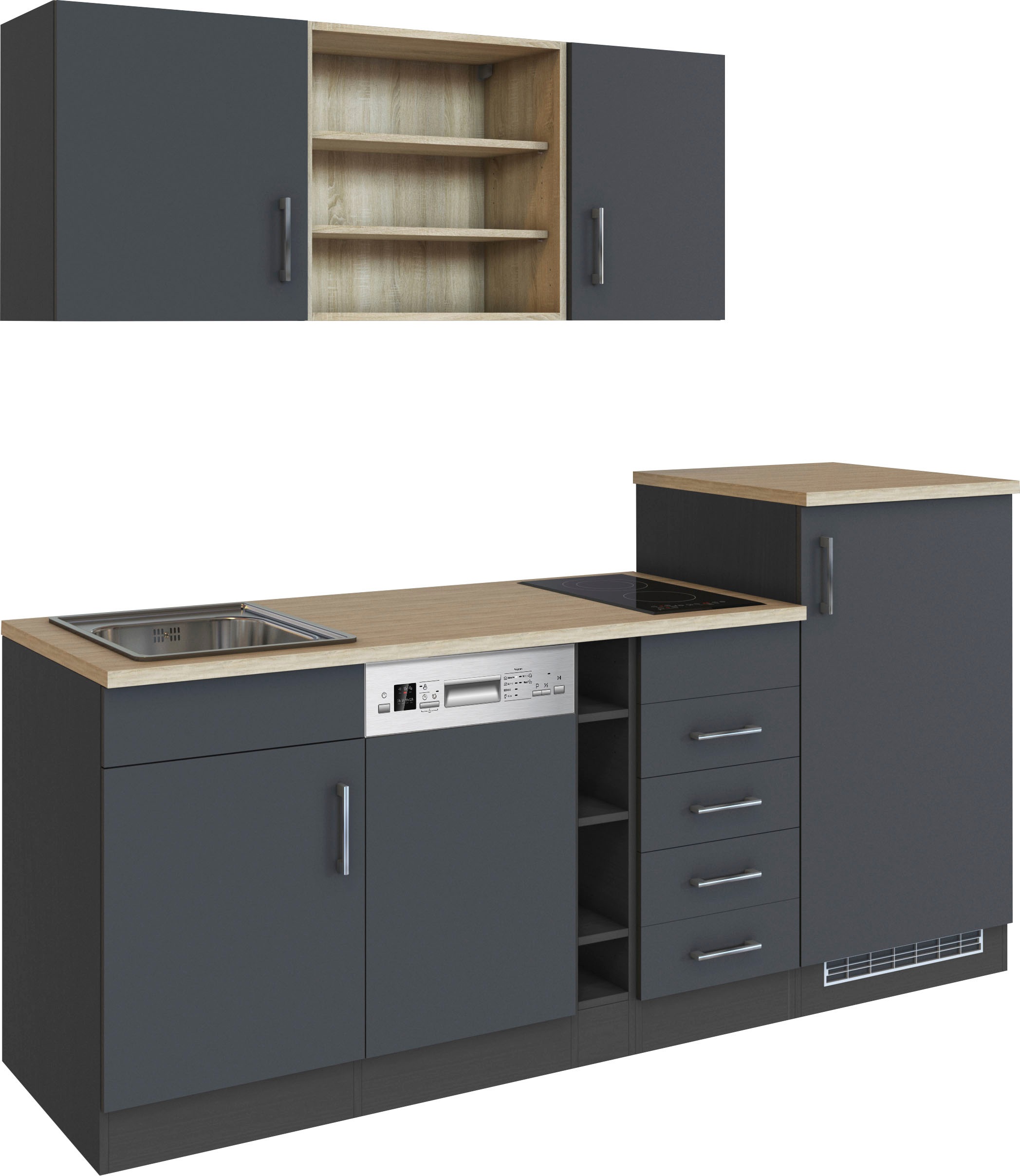 KOCHSTATION Küche »KS-Mali«, Breite 210 cm, mit E-Geräten