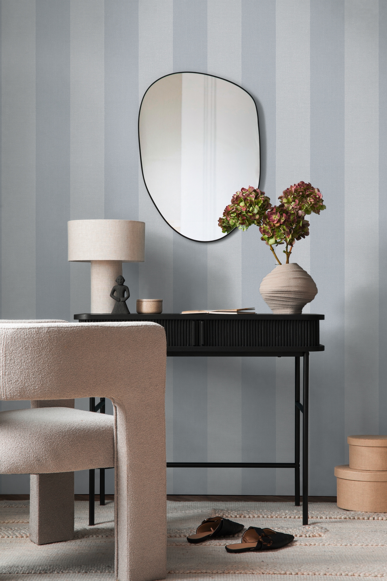 A.S. Création Vliestapete »Pure Elegance Streifen Tapete Mustertapete Landhaus Landhaus«, matt, Vliestapete gestreift für Schlafzimmer Küche Wohnzimmer Streifen Flur
