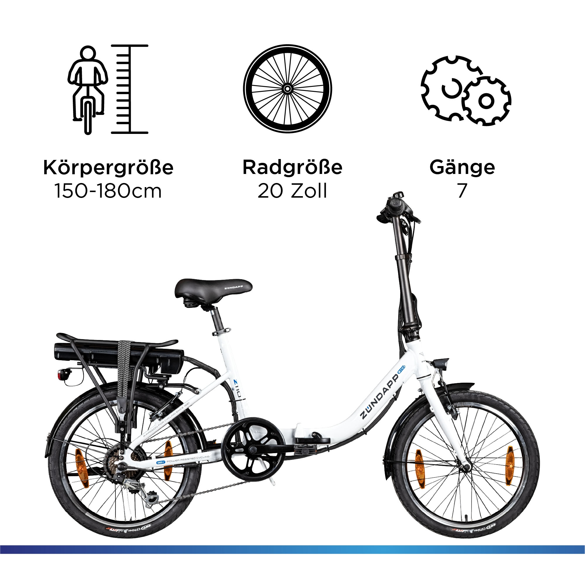 Zündapp E-Bike »Z110«, 7 Gang, Shimano, RD-TY21 Tourney, Heckmotor 250 W, Pedelec, Elektrofahrrad für Damen u. Herren