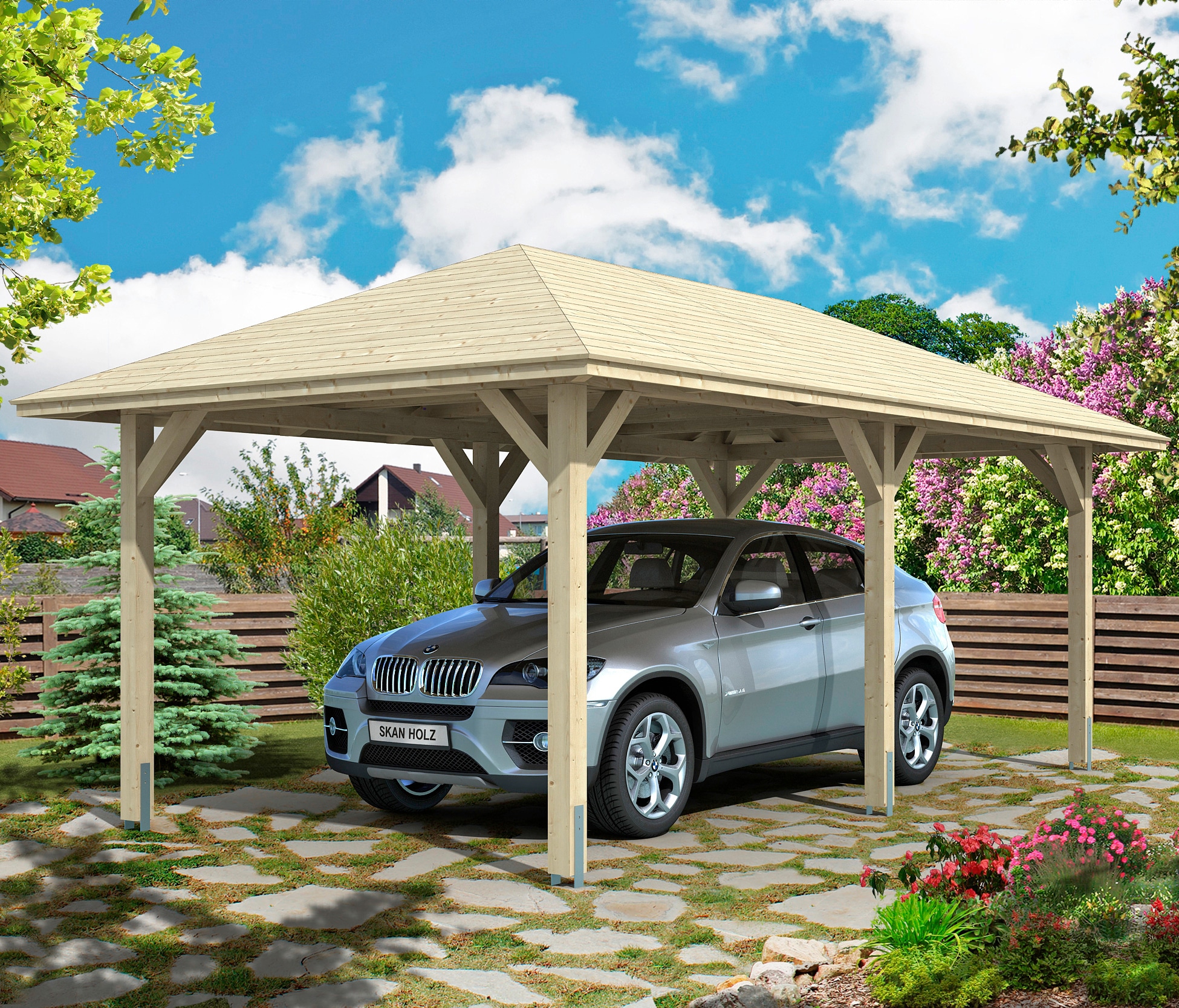 Skanholz Einzelcarport »Taunus« Leimholz 270 cm natur