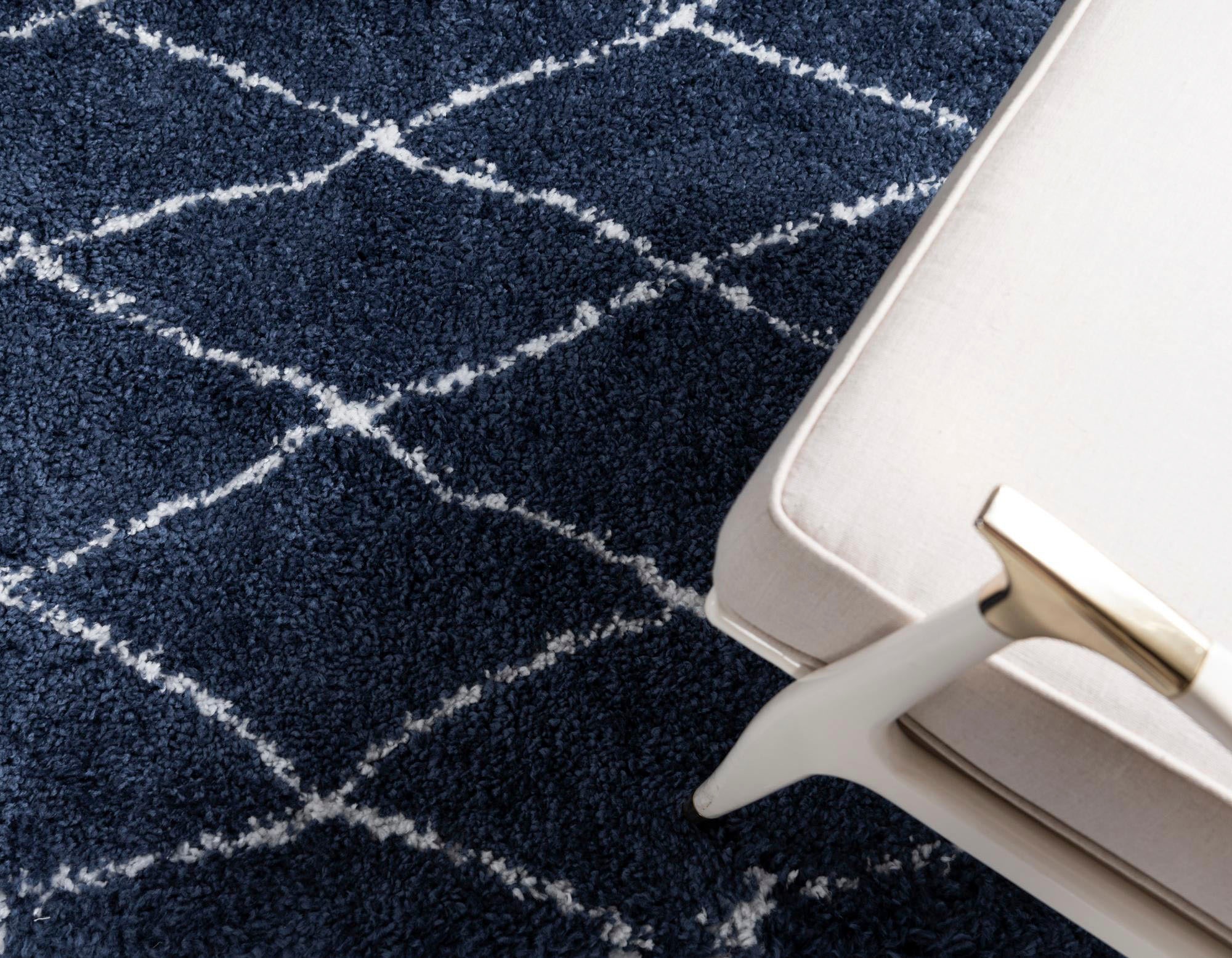 Myflair Möbel & Accessoires Hochflor-Teppich »Temara Shag Lagerräumung«, rechteckig, 51 mm Höhe, gewebt, Rauten Design, weich & kuschelig