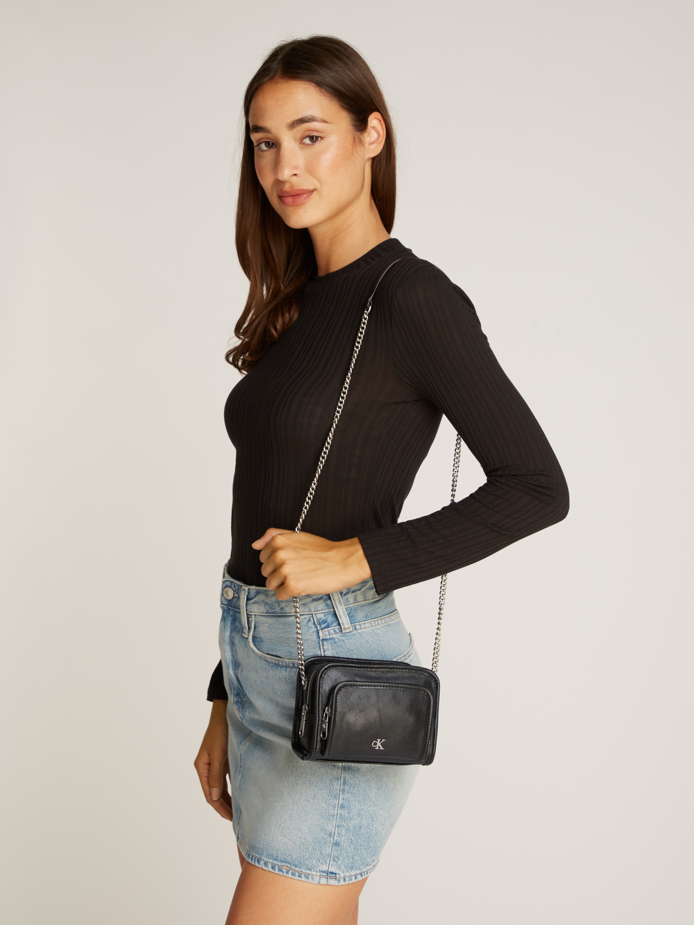 Calvin Klein Jeans Umhängetasche »UTILITY CAMERA BAG16«, Handtasche, Abendtasche, Schultertasche Damen mit Kette