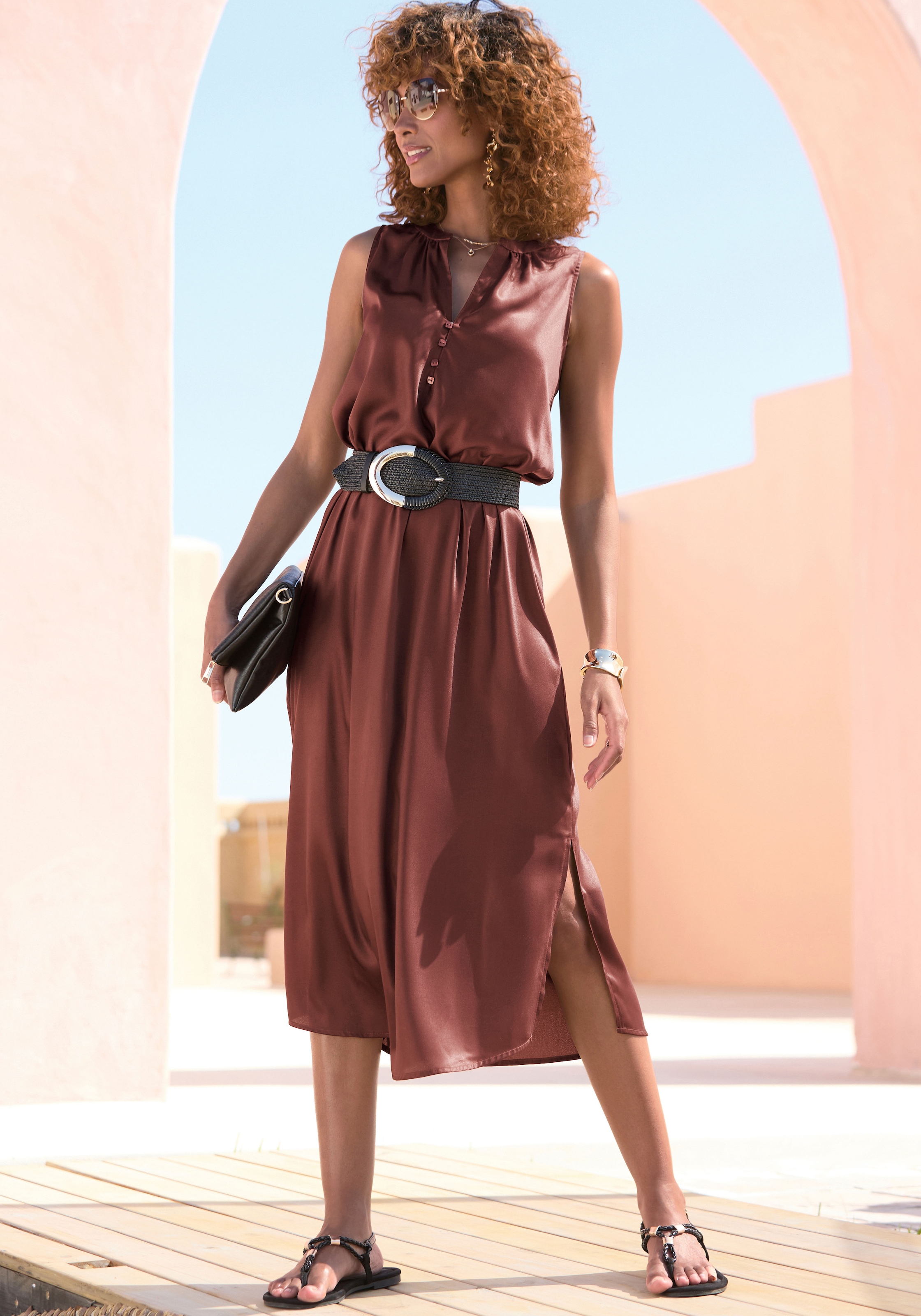 LASCANA Midikleid, in legerer Passform günstig online kaufen