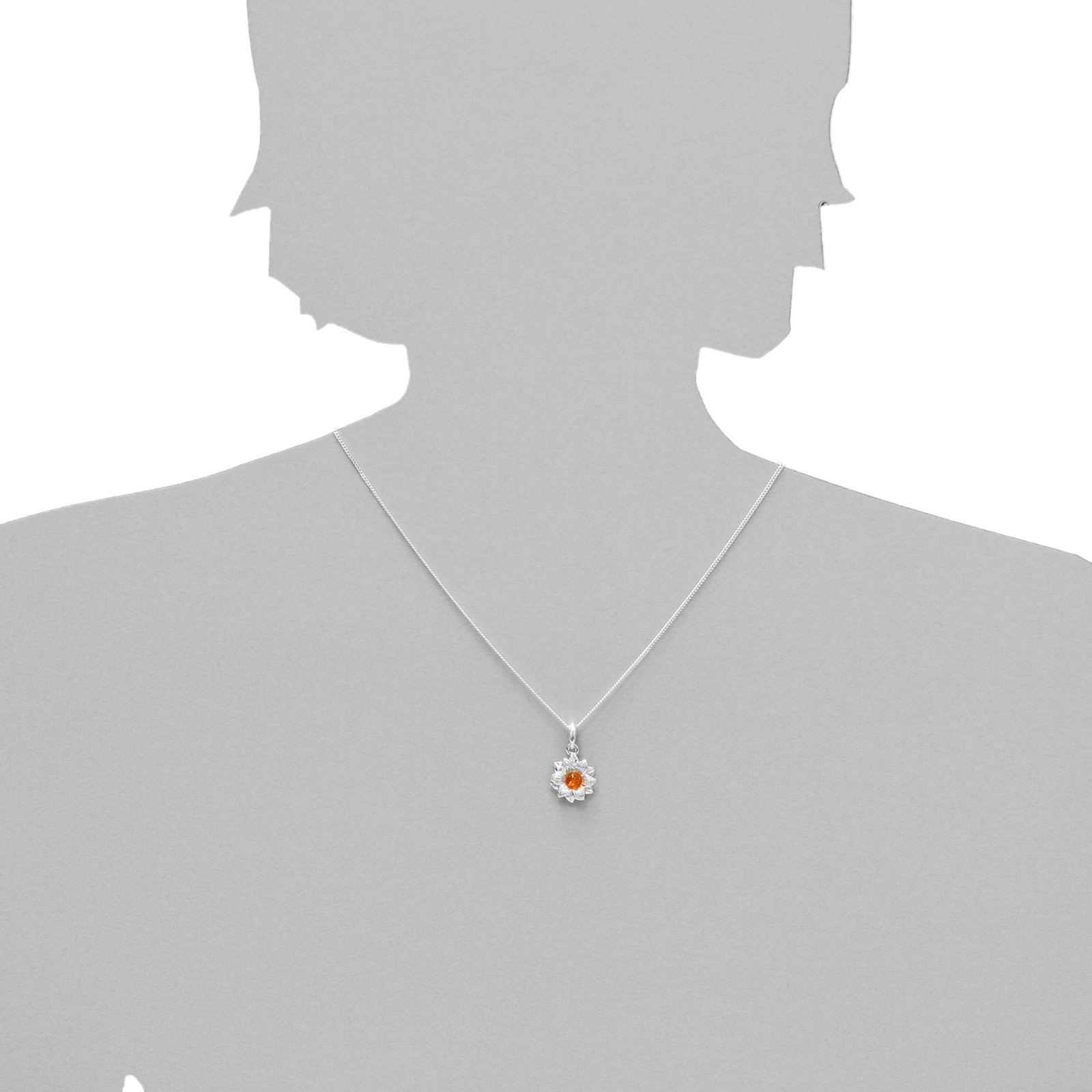 OSTSEE-SCHMUCK Kettenanhänger »- Blüte - Silber 925/000 - Bernstein«
