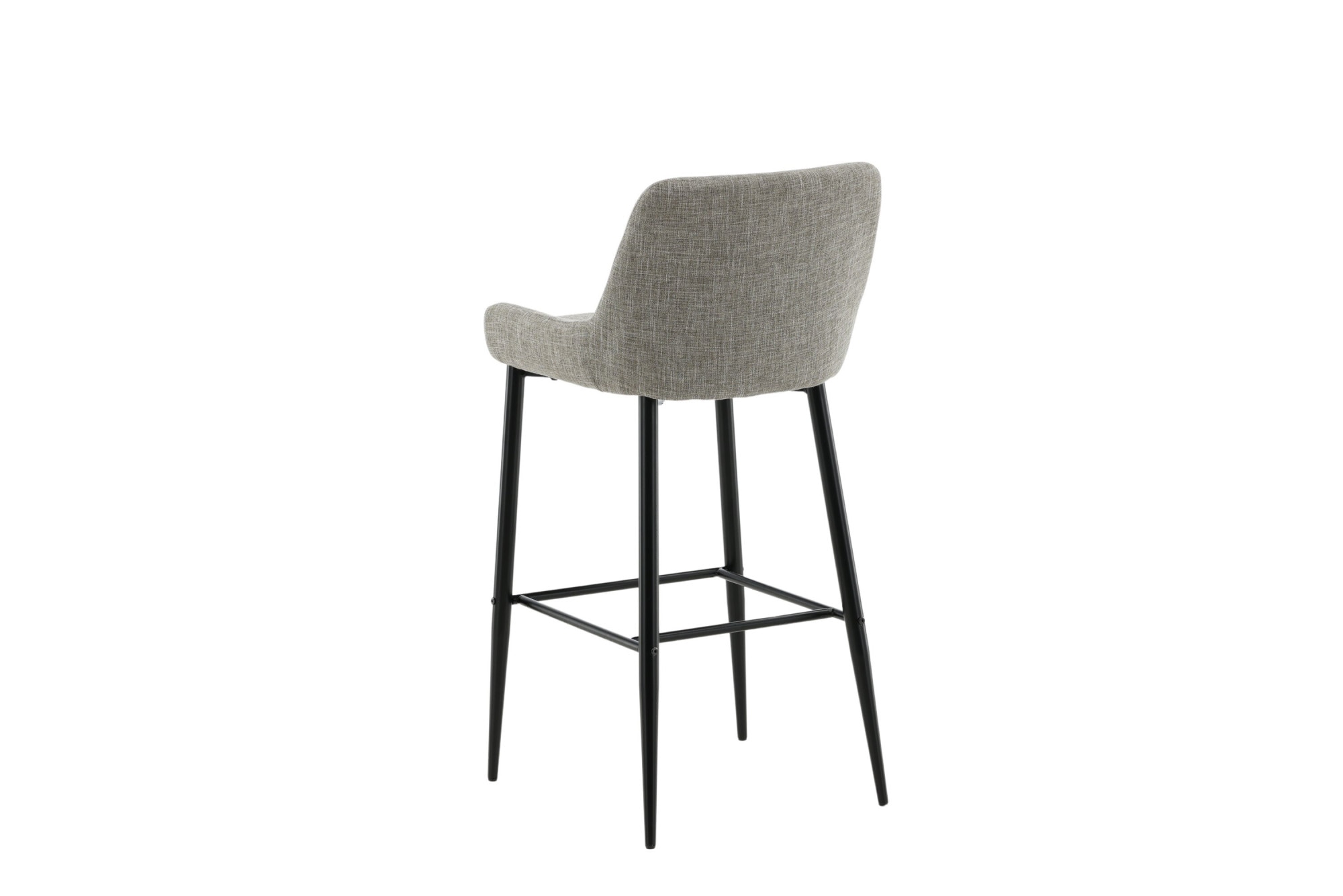 Venture Home Barhocker »Plaza, 2er-Set Barhocker in beigem Leinen, schwarze Beine, 150 kg« Set, 2 Stk. tlg. Tresenstuhl, Stoffbezug, Metallbeine, Fußstütze, einladend