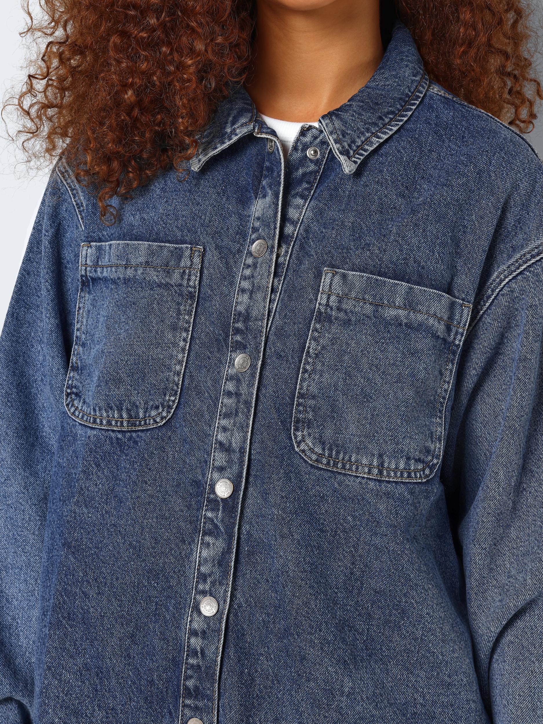 Thumbnail - Noisy may Jeansjacke "NMALVA L/S DENIM SHACKET AZ351MB NOOS"
