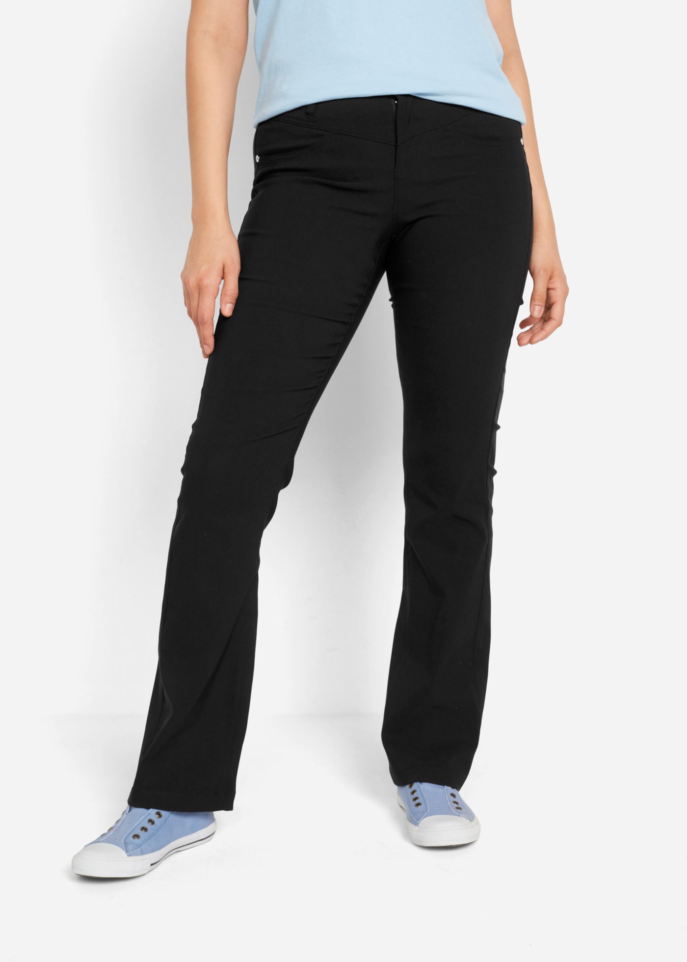 bonprix Stretch-Hose  aus Viskose, mit Bootcut-Design, Regular Fit, mit Gürtelschlaufen