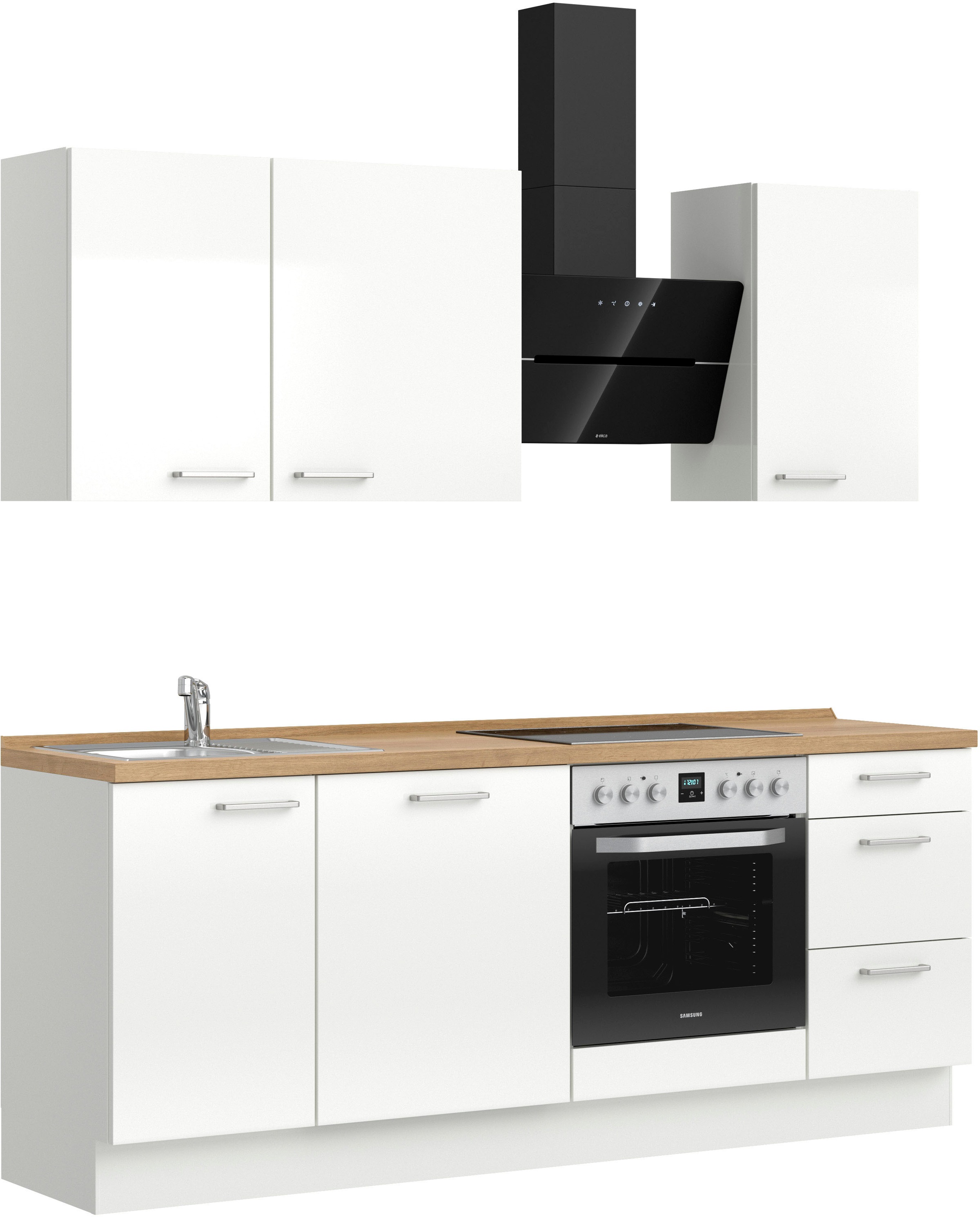 nobilia® Küchenzeile »"Flash II"«, vormontiert, Ausrichtung wählbar, Breite 210 cm, wahlw. mit E-Geräten