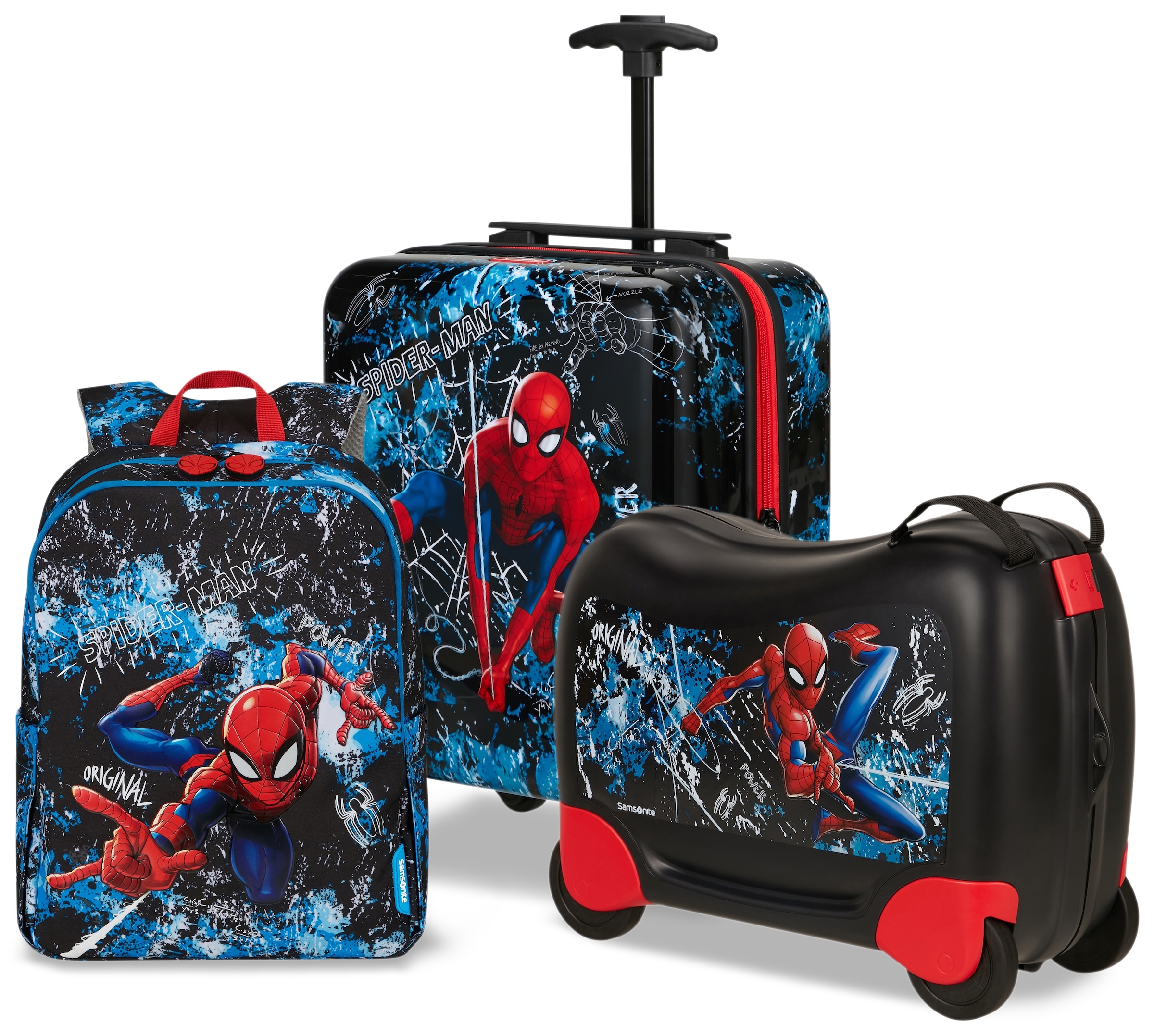 Samsonite Kinderkoffer "DAYDREAM MARVEL, Spiderman Mystery" 24 l 4 Rollen mit arretierbarem und versenkbarem Druckknopf-Trolleysystem
