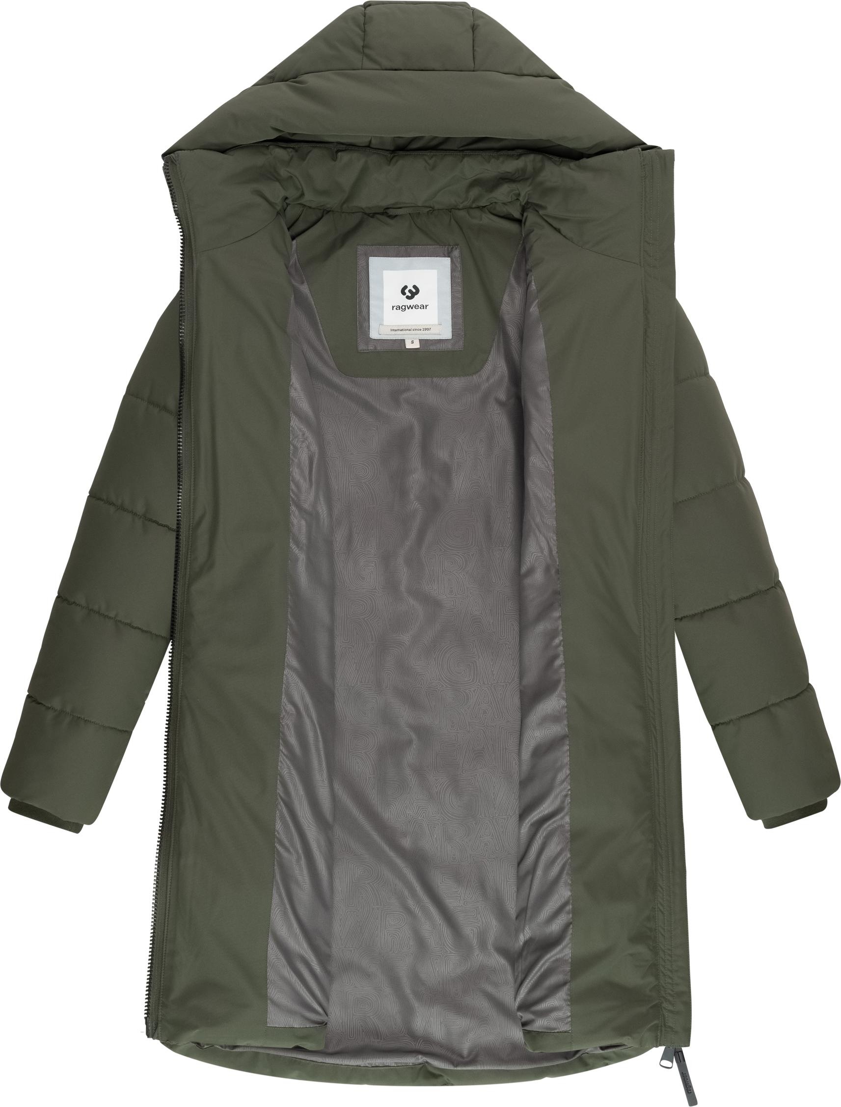 Ragwear Steppmantel »Natalin YOUMODO«, Warmer Damen Wintermantel mit V-Steppung und Kapuze