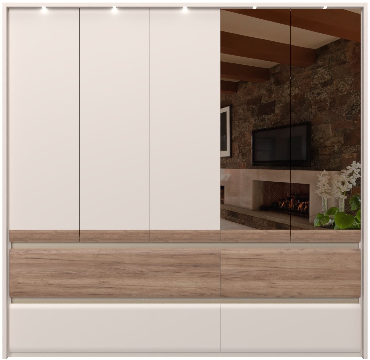 OTTO home Kleiderschrank "Invictus" UV lackiert, mit LED Beleuchtung, Soft-Close Funktion