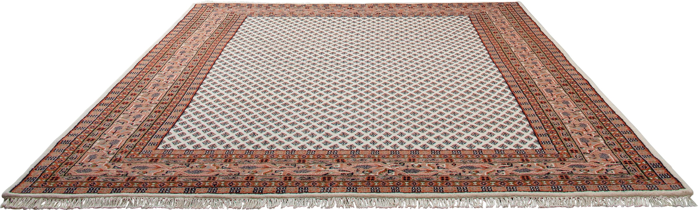 Orientteppich OTTO HOME "Levin" Gr. 34, beige (creme), B:40cm H:12mm L:60cm, Wolle, Teppiche, Fransenteppich, handgeknüpft, reine Wolle, mit Fransen, auch als Läufer, Wohnzimmer 3