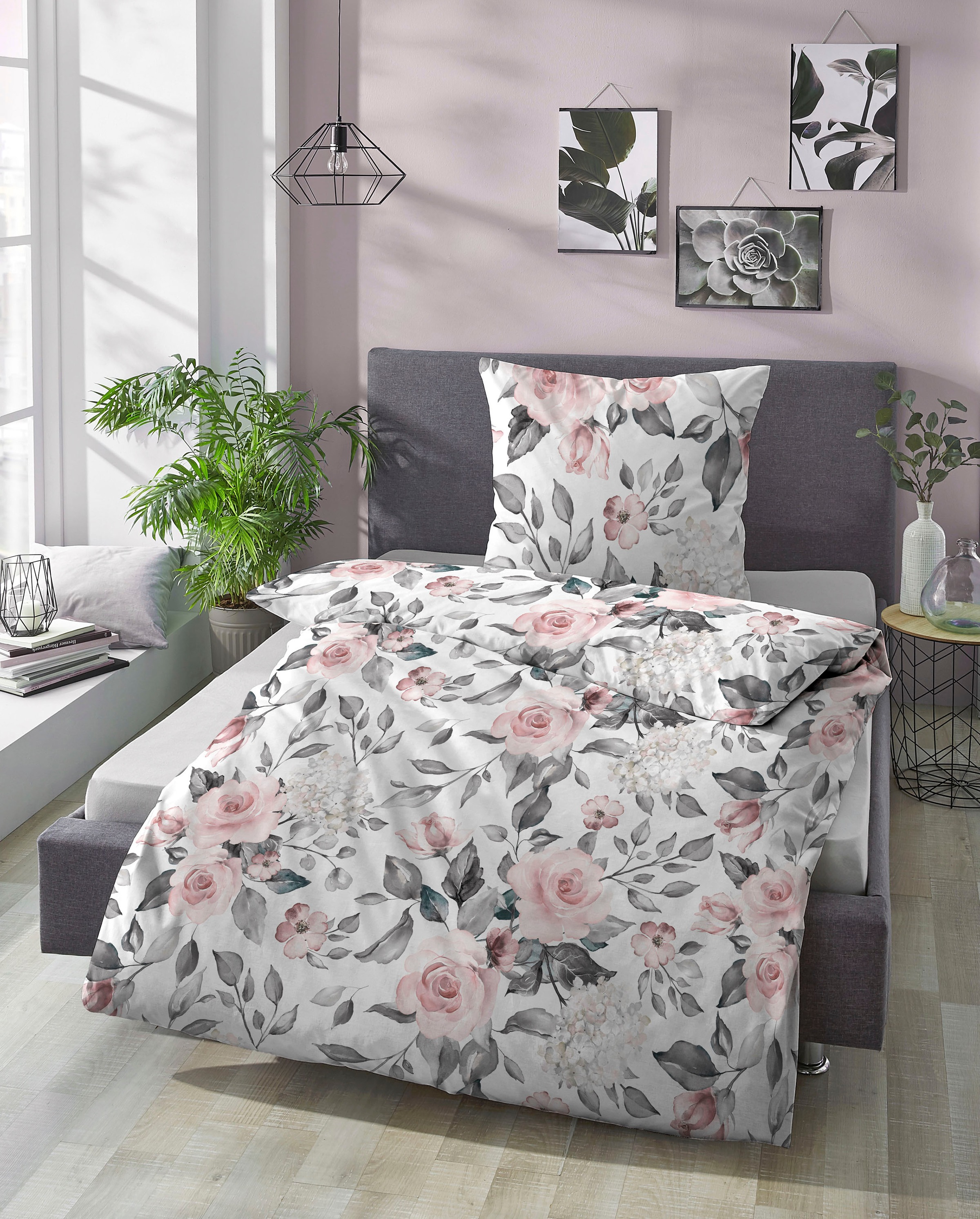 Castell - Markenbettwäsche Bettwäsche "Markus" 2 Stk. mit tollen Rosen günstig online kaufen