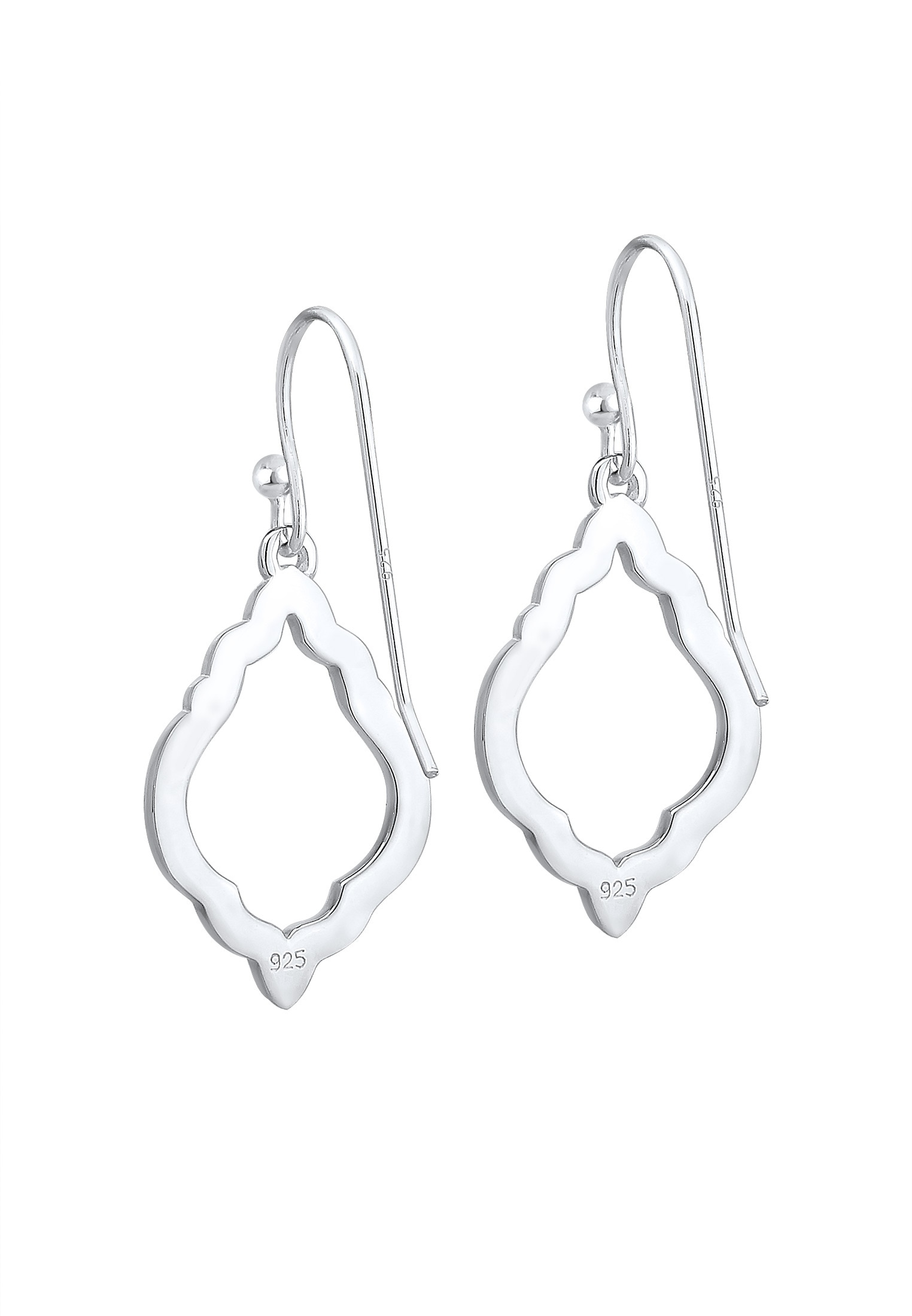 Elli Paar Ohrhänger »Ohrhänger lang Ornament Glas Kristalle Weiß 925 Sterling Silber«